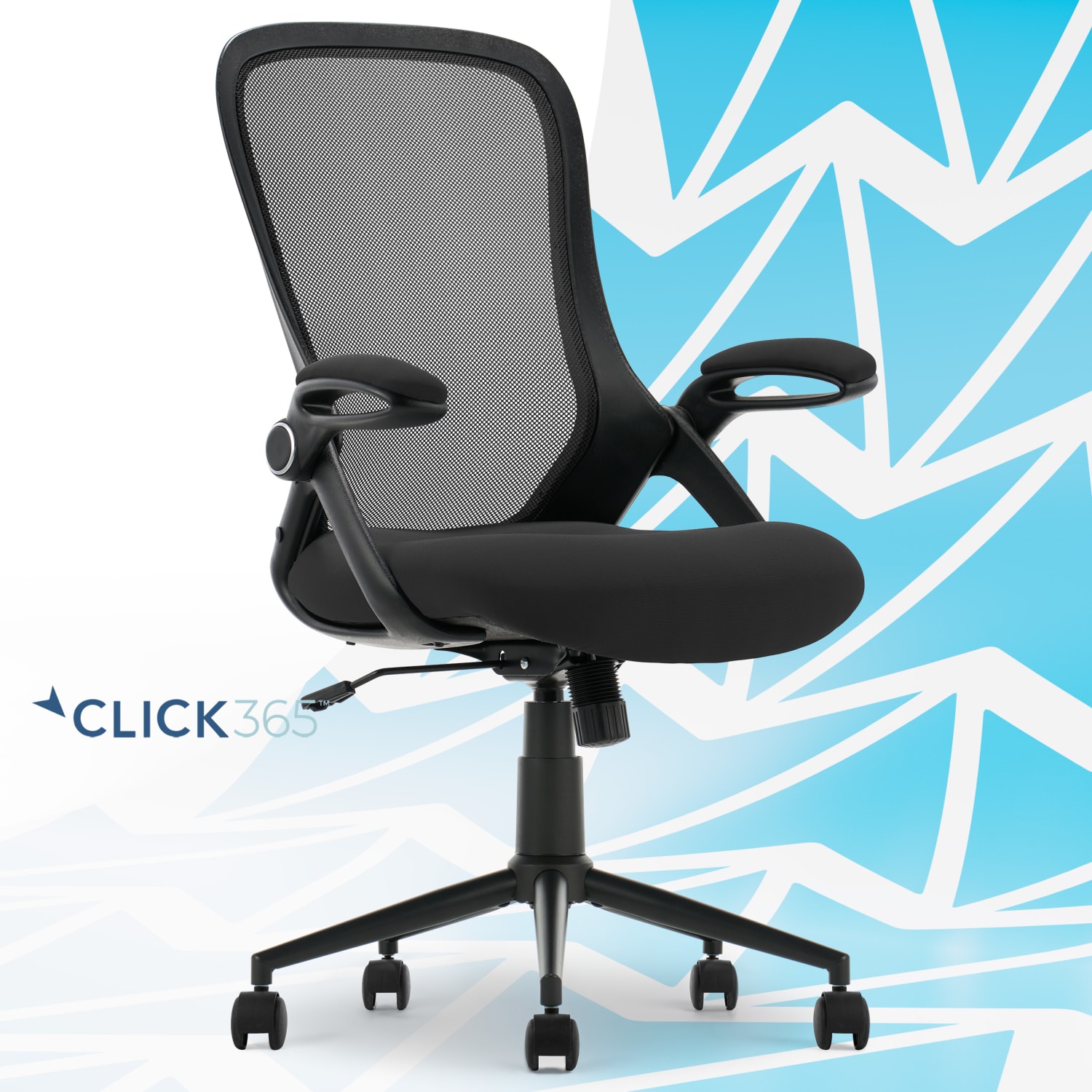 Click365 Flip Ergonomic Mesh Mid-Back Office Task Chair, Black - Image 3