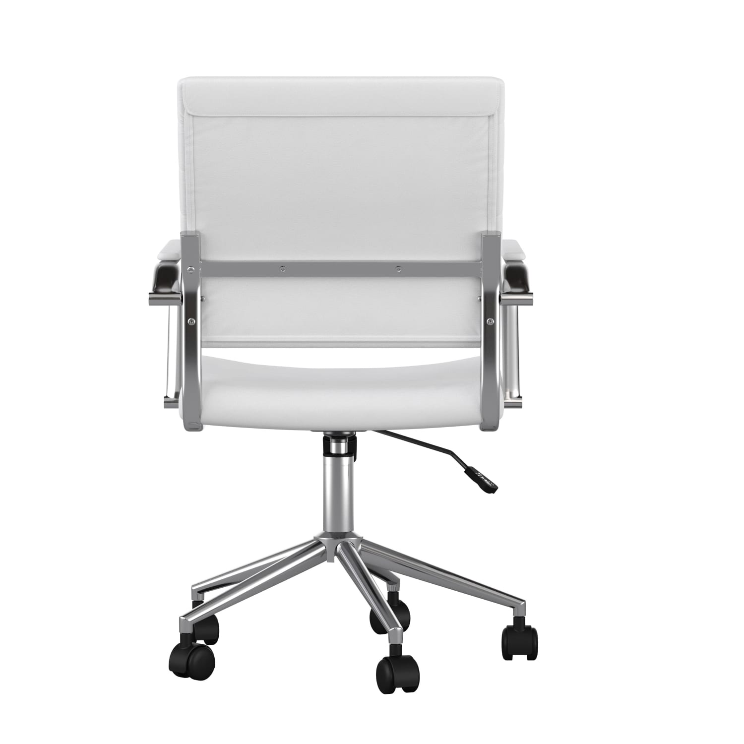 Martha Stewart Piper Faux Leather Upholstered Mid Back Executive Office Chair WhitePolished Nickel PopularChairscom