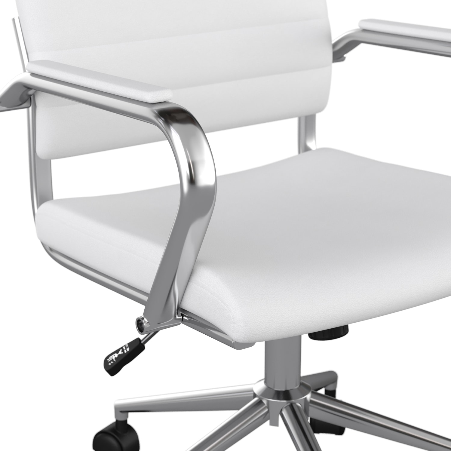 Martha Stewart Piper Faux Leather Upholstered Mid Back Executive Office Chair WhitePolished Nickel PopularChairscom