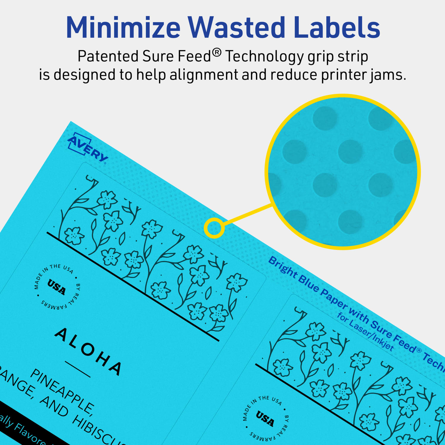 Avery Printable Labels With Sure Feed Technology, 94256-BBP20, Rectangle, 5in x 3-1/2in, Matte Bright Blue, Pack of 80 - Image 5