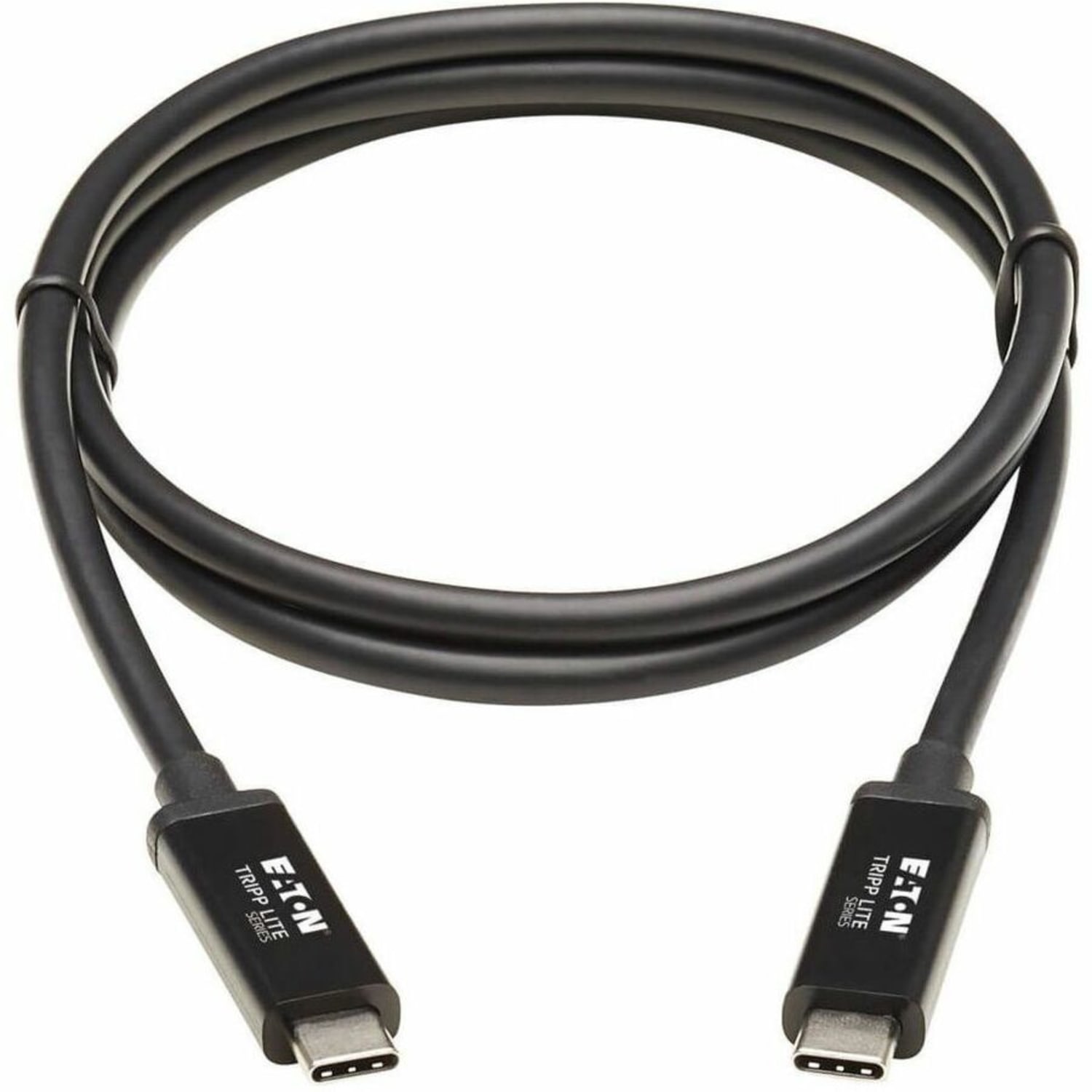 Tripp Lite Thunderbolt 3 Cable 40 Gbps Active 5A 100W PD 4K USB C M/M 1M - First End: 1 x USB Type C Male Thunderbolt 3 - Second End: 1 x USB Type C Male Thunderbolt 3 - 5 GB/s - Supports up to 3840 x 2160 - Nickel Plated Connector - Black - Image 4