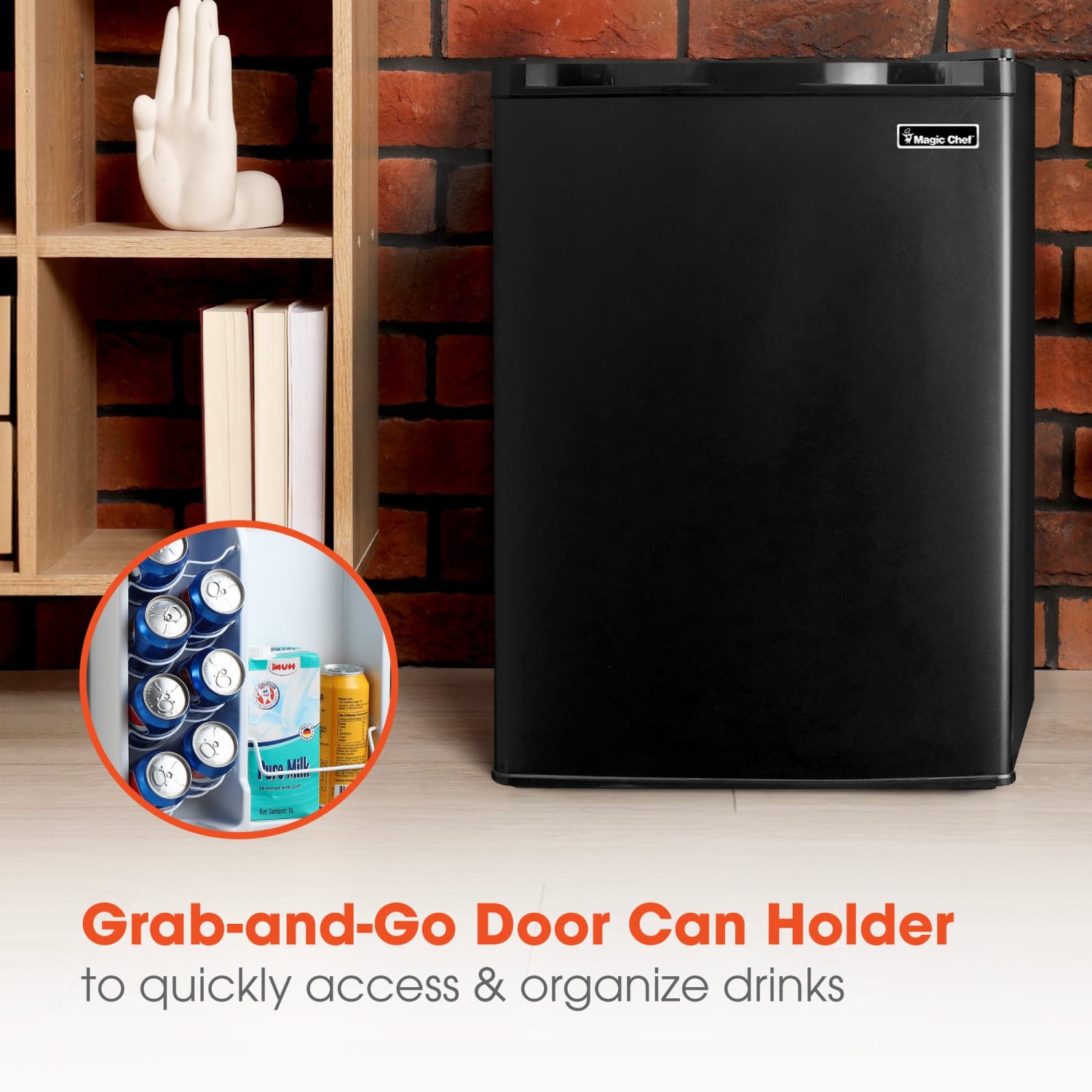 Magic Chef 2.6 Cu. Ft. Mini Refrigerator, Black, Total Qty 1 - Image 4