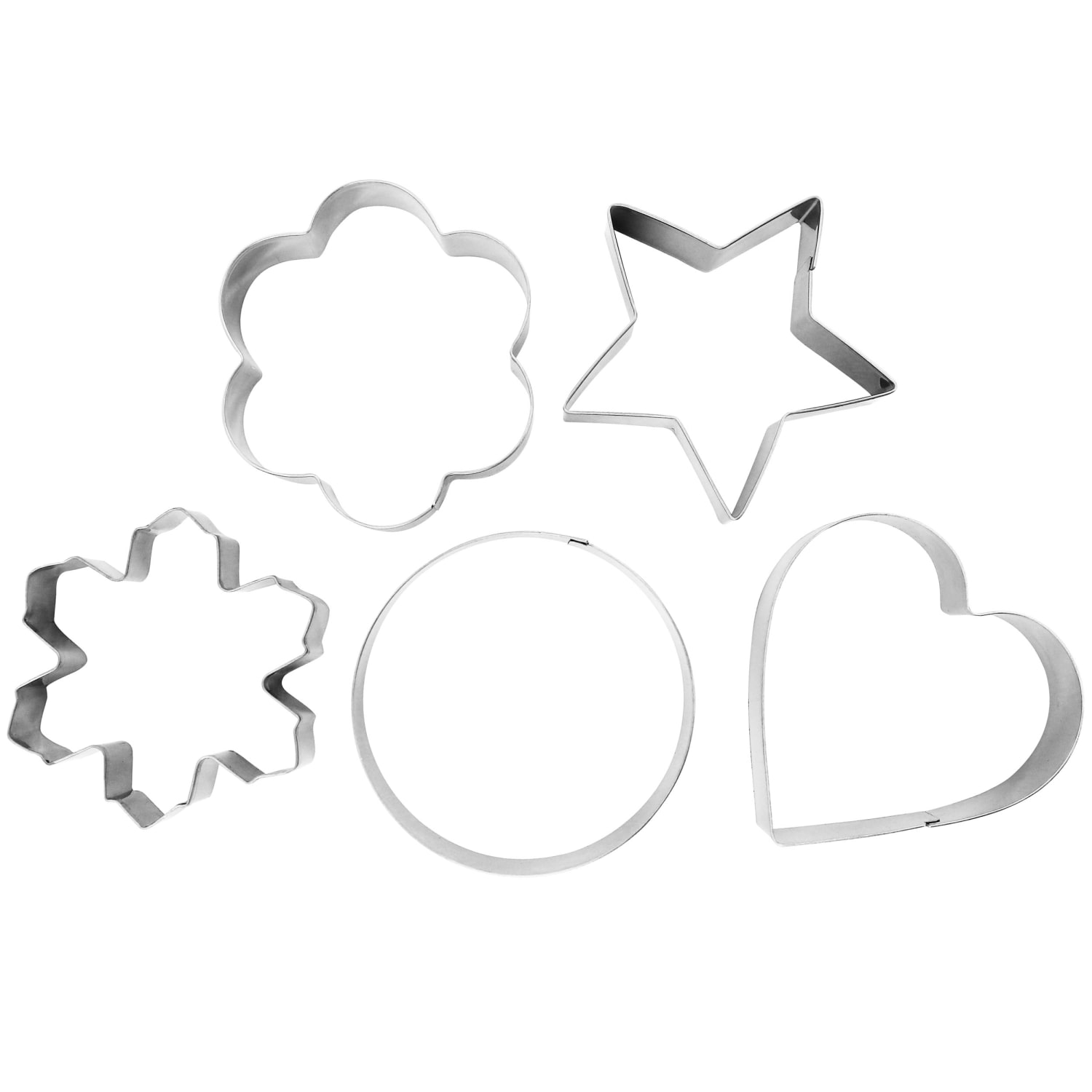 Martha Stewart 5-Piece Stainless Steel Cookie Cutter Set, Silver - Image 4