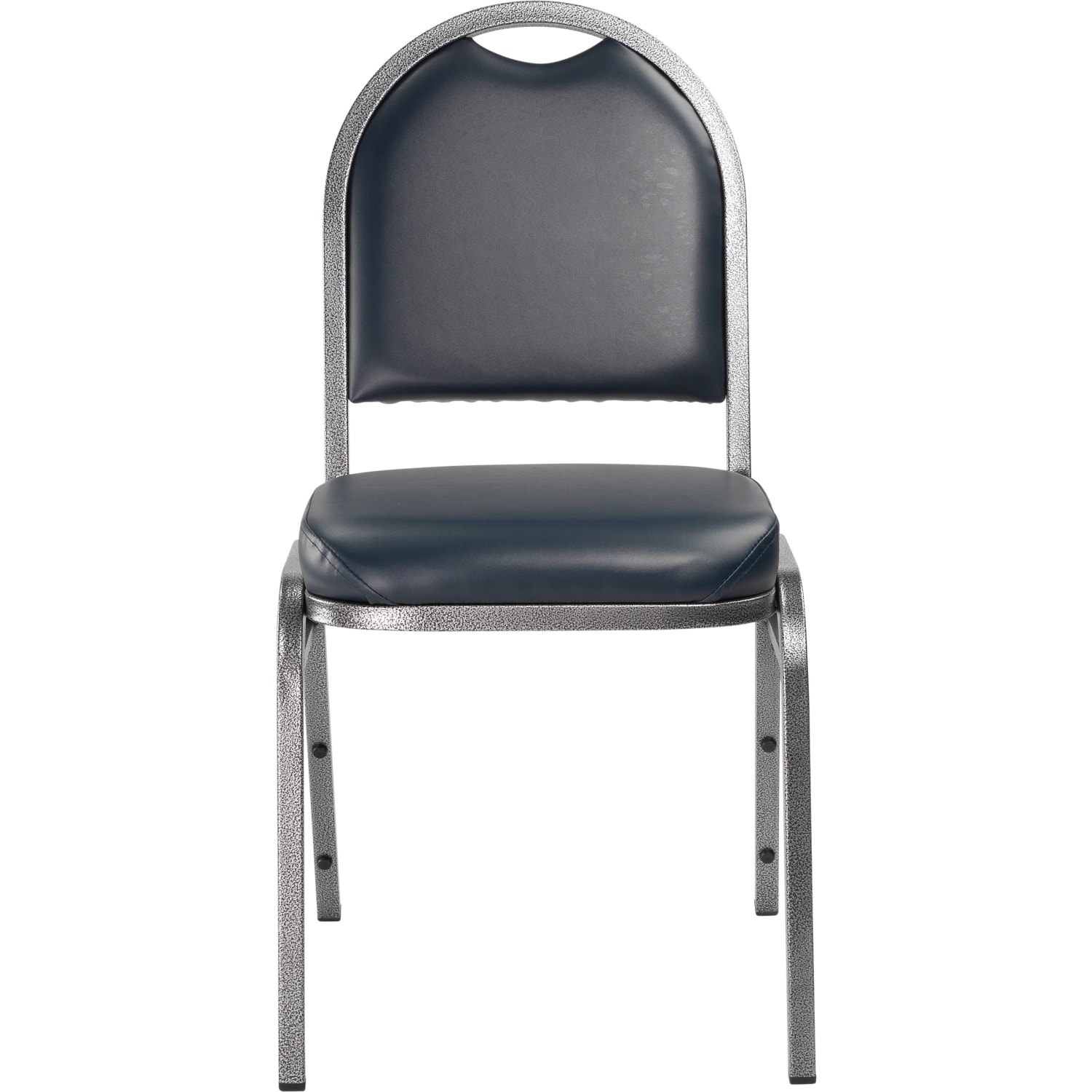 National Public Seating Dome-Back Stacking Banquet Chairs, Vinyl, Midnight Blue/Silvervein, Set Of 2 - Image 5