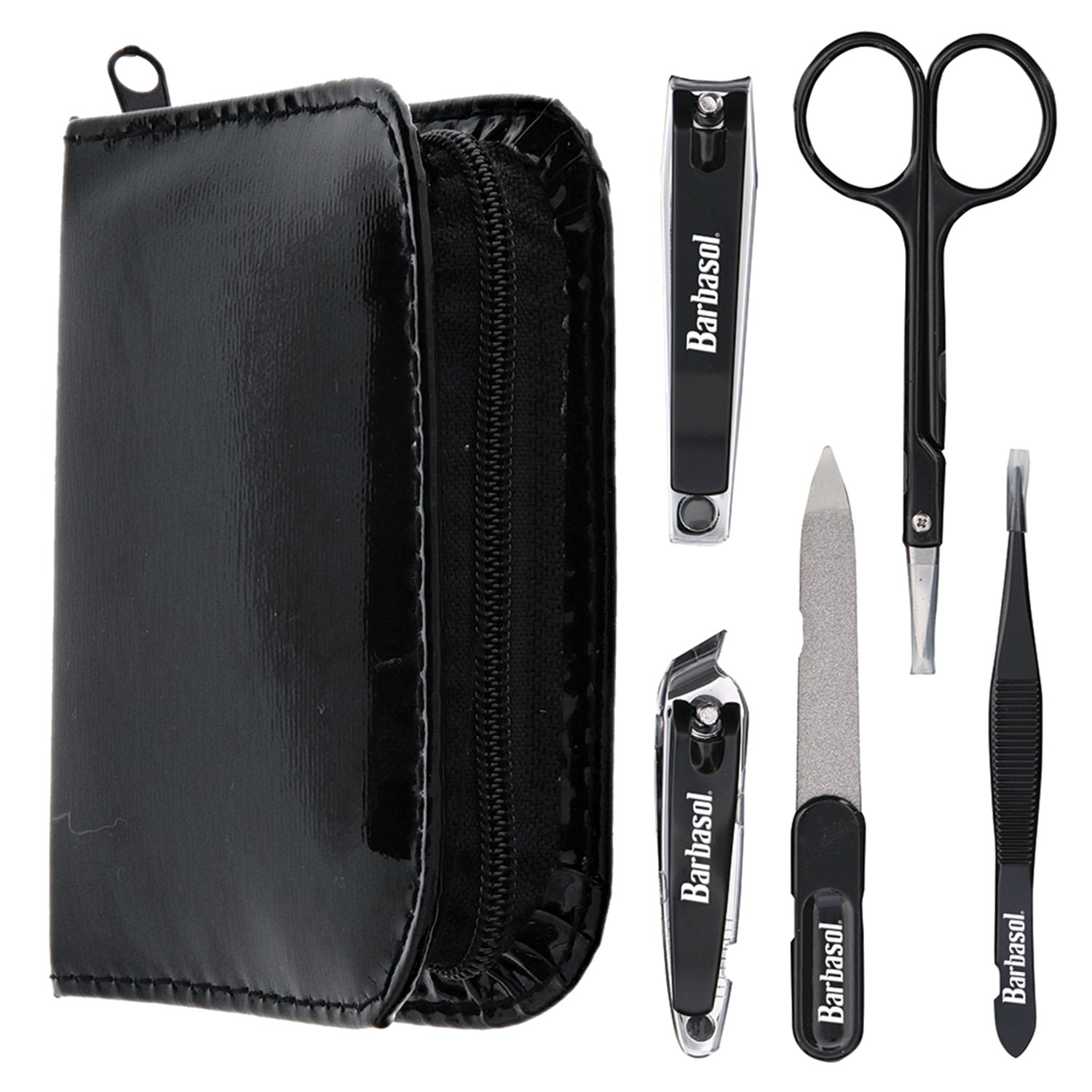 Barbasol 6-Piece Stainless Steel Nail Grooming Kit, Black - Image 3