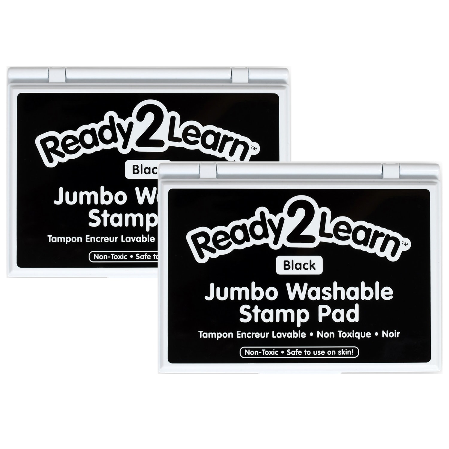 Ready 2 Learn Jumbo Washable Stamp Pads, 4-15/16in x 6-3/4in, Black, Pack Of 2 Pads