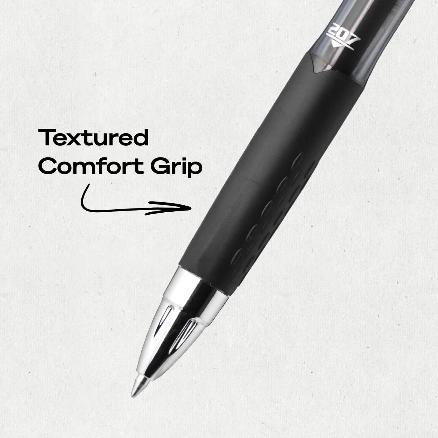 uni-ball 207 Retractable Fraud Prevention Gel Pens, Medium Point, 0.7 mm, Black Barrels, Black Ink, Pack Of 12 Pens - Image 5