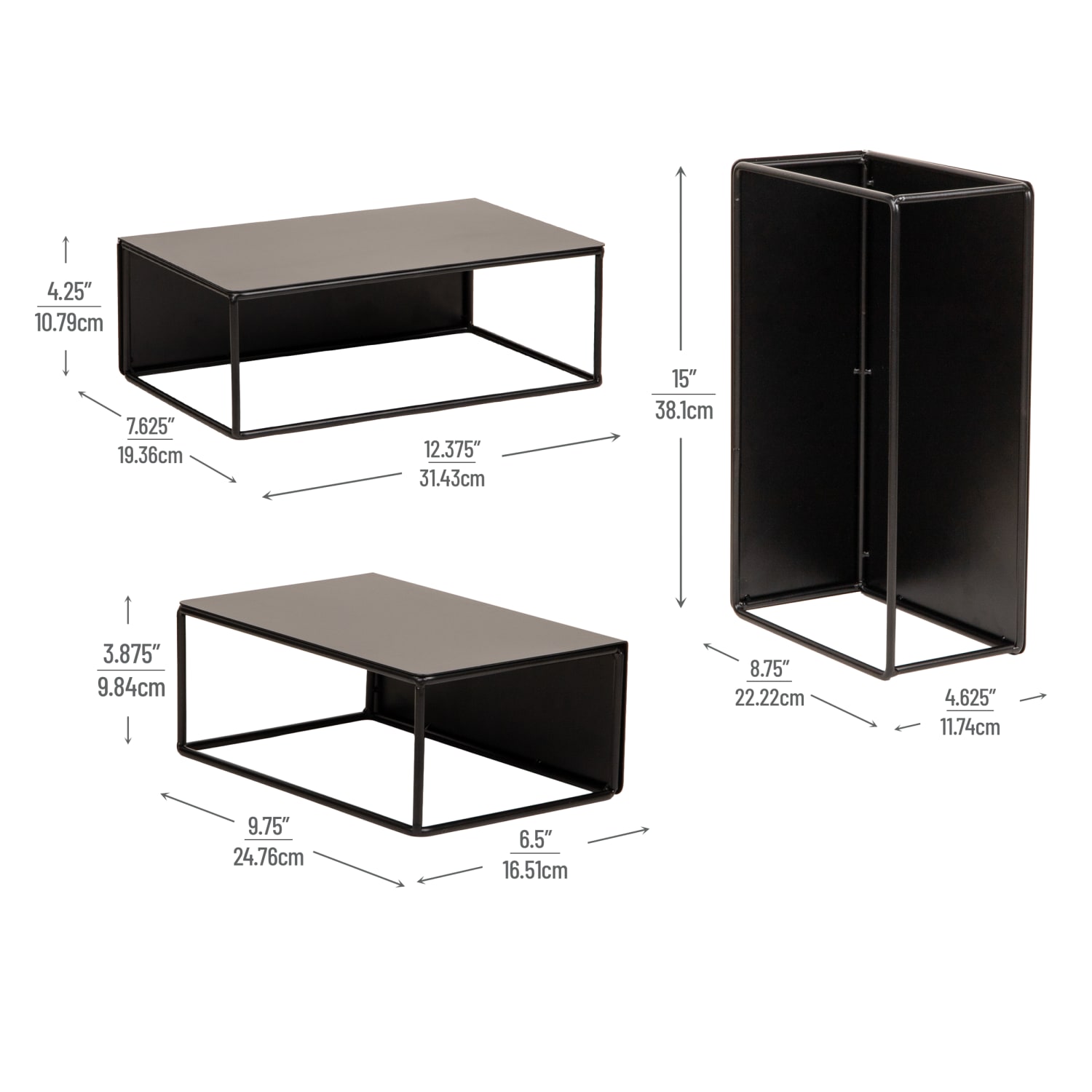 Mind Reader Metal Desktop Risers, Black, Total Qty 3 - Image 4