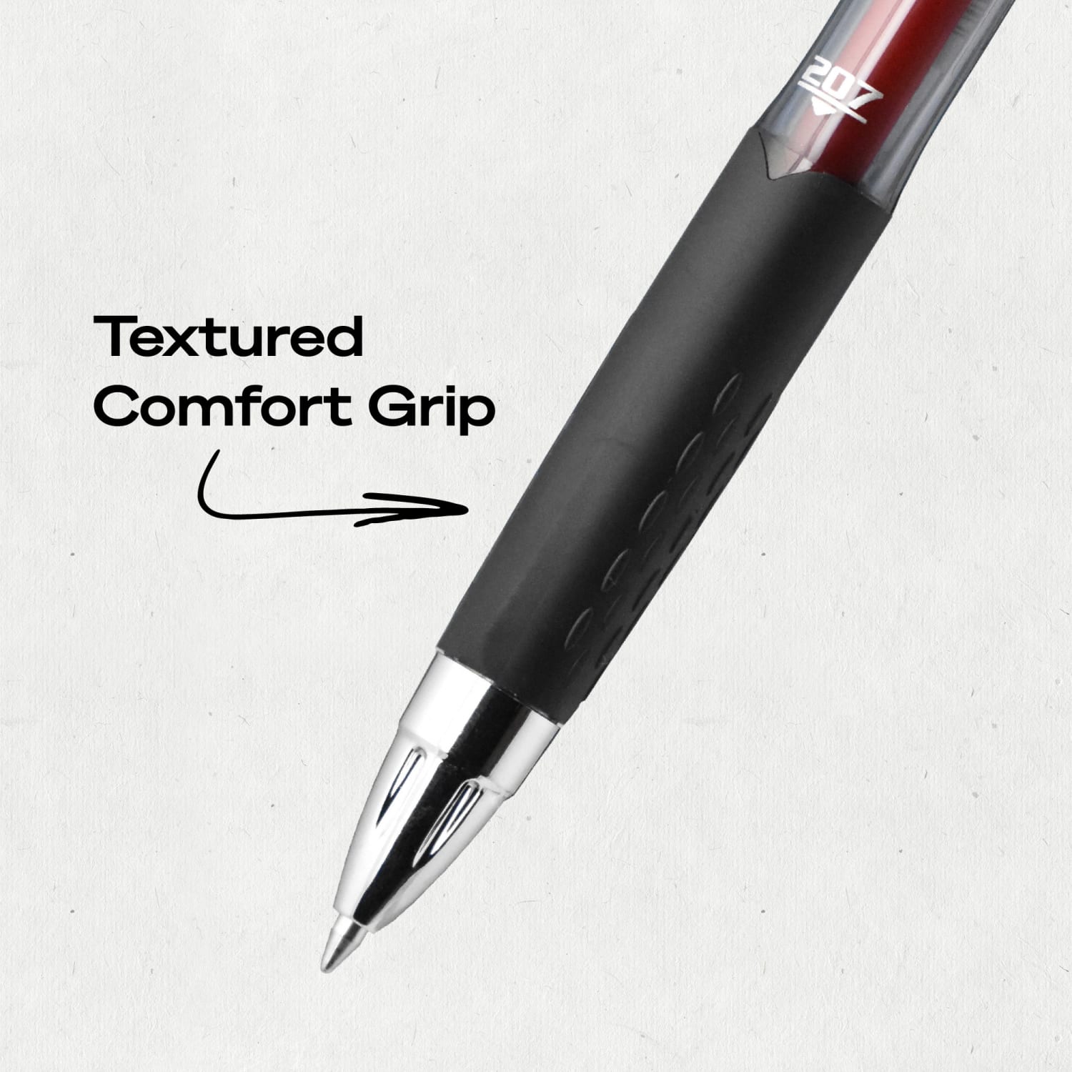 uni-ball 207 Retractable Fraud Prevention Gel Pens, Medium Point, 0.7 mm, Black Barrels, Red Ink, Pack Of 12 - Image 5