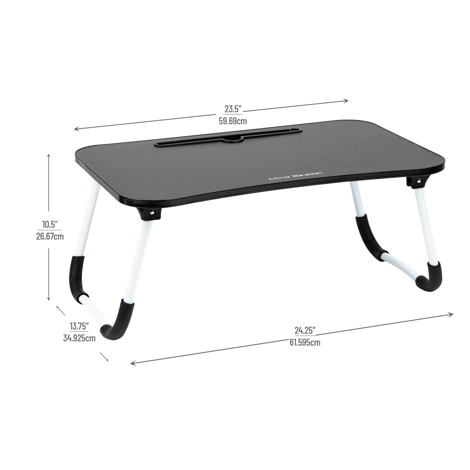 Mind Reader Woodland Collection Portable Laptop Desk with Folding Legs, 10-1/2in H x 13-3/4in W x 24-1/4in L, Black - Image 4