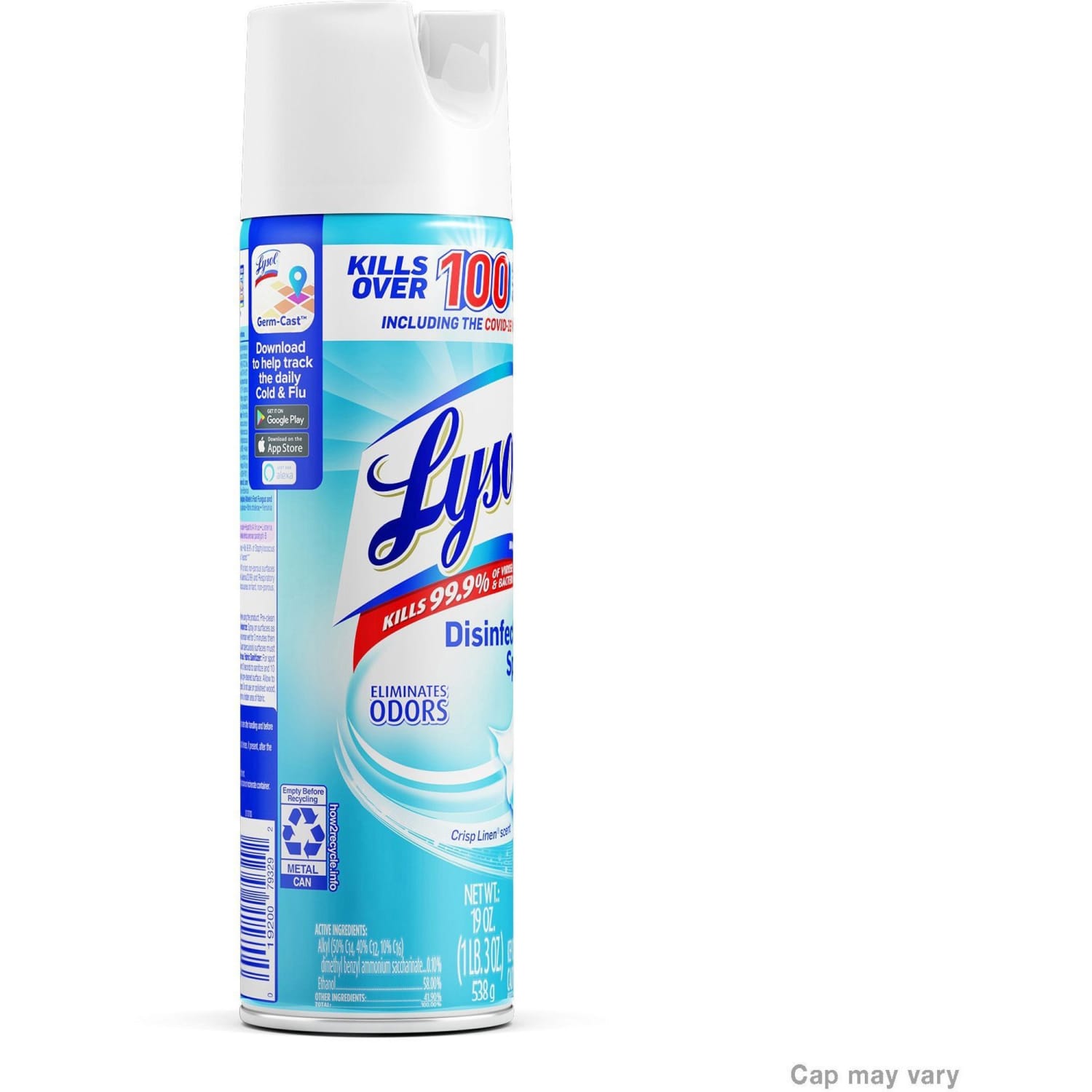 Lysol Crisp Linen Disinfectant Spray - For Multipurpose, Multi Surface - Spray - 19 fl oz (0.6 quart) - Crisp Linen Scent - Recommended For: Fungi Remover, Virus Remover, Bacteria Remover, Mold Remover, Mildew Remover - Easy to Use - Clear - 12 / Carton - Image 4