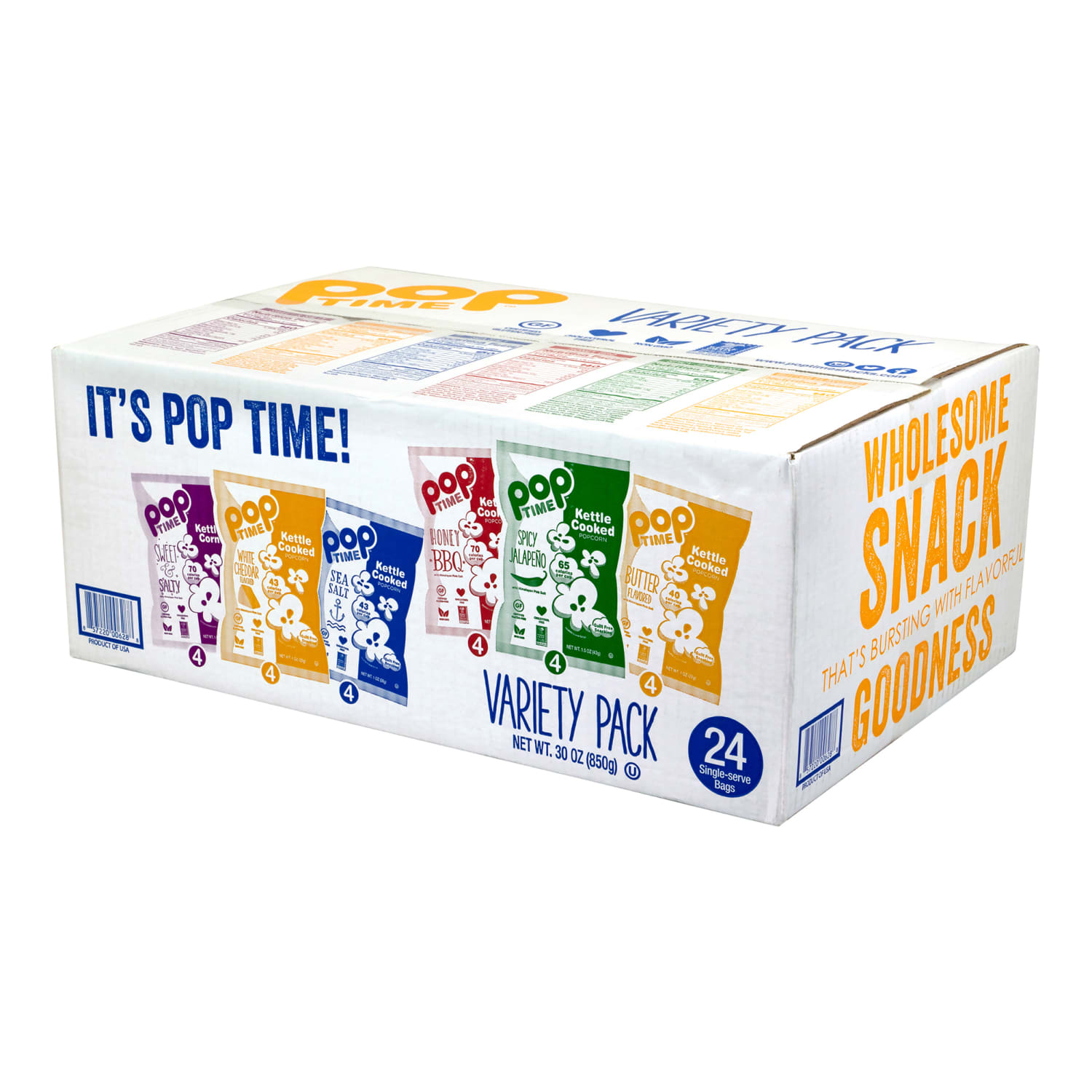 POPtime Kettle Cooked Popcorn Variety Case, 1 Oz, Case Of 24 Packs - Image 4
