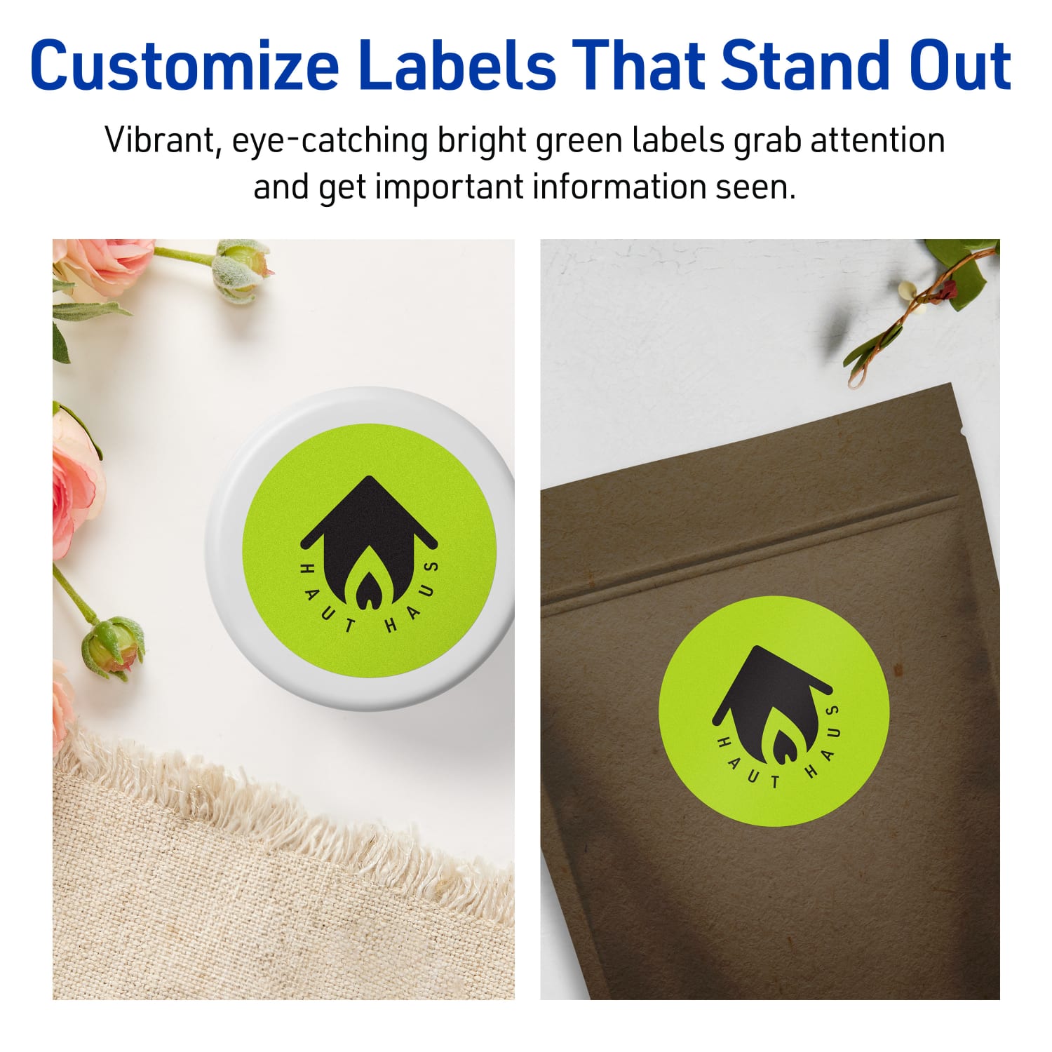 Avery Print-To-The-Edge Labels With Sure Feed Technology, 94502-BGP10, Round, 2-1/2in, Matte Bright Green, Pack of 90 - Image 4
