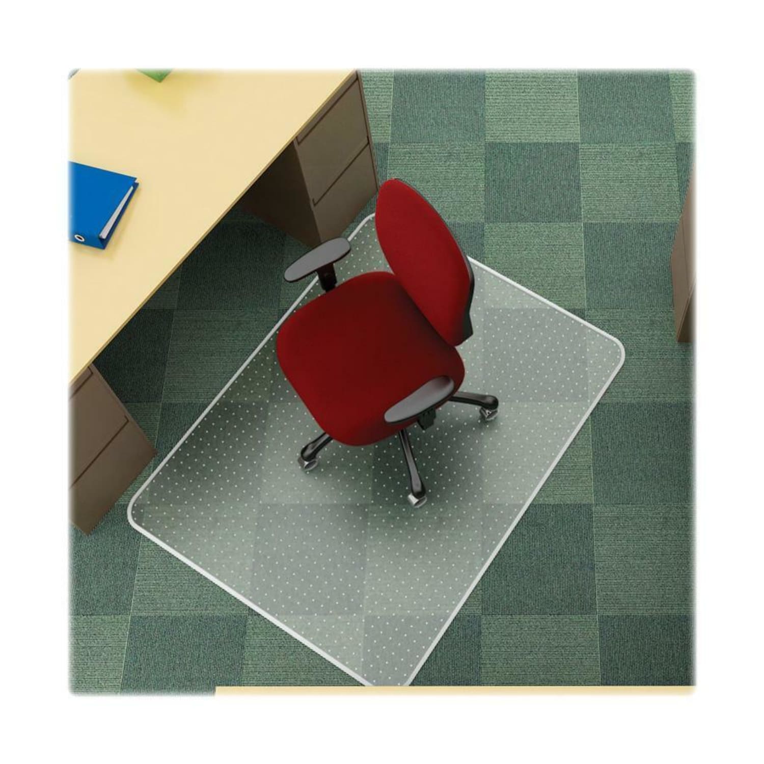 Deflecto Economat for Carpet - Carpeted Floor - 53in Length x 45in Width - Lip Size 12in Length x 25in Width - Vinyl - Clear - Image 6