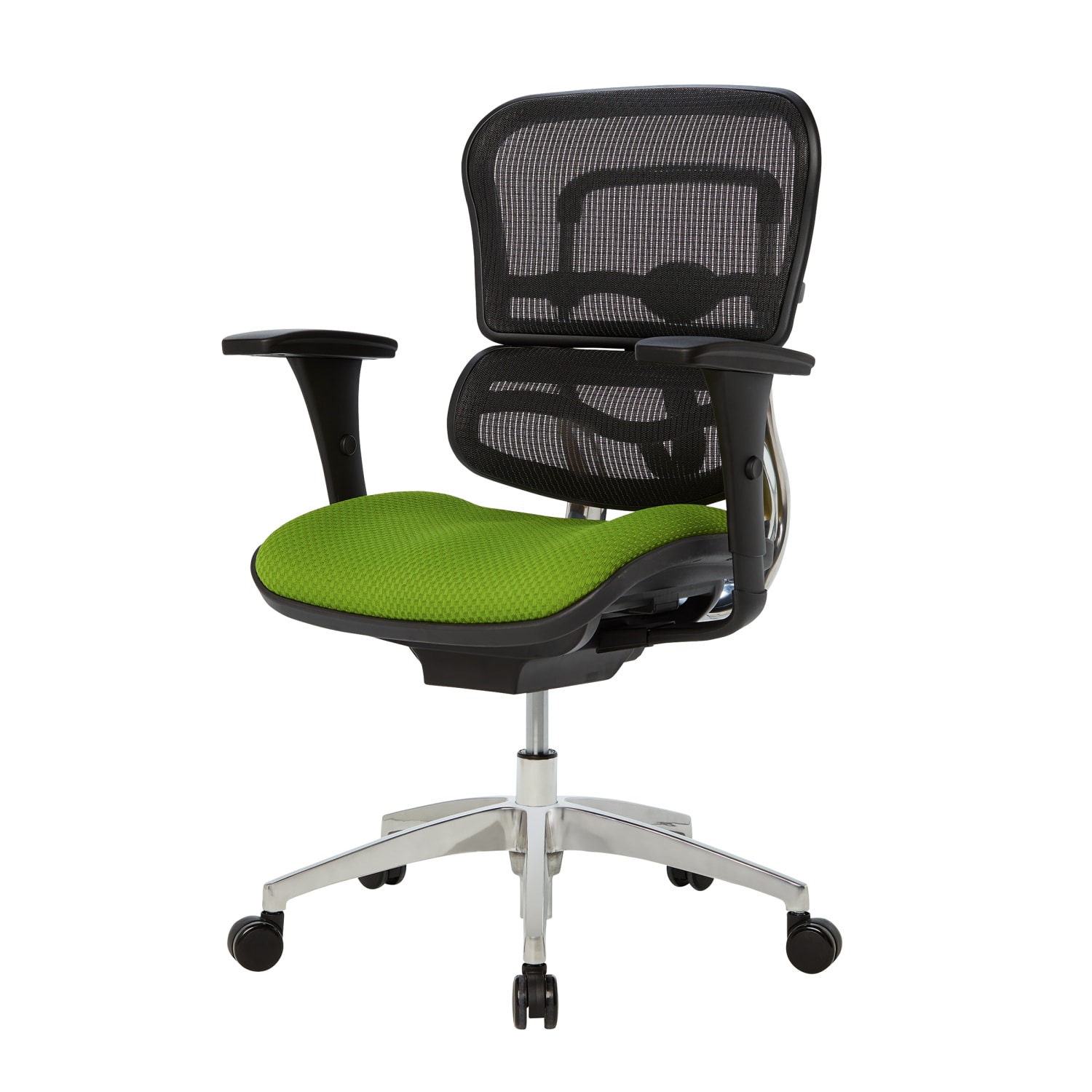 WorkPro 12000 Series Ergonomic Mesh/Premium Fabric Mid-Back Chair, Black/Lime, BIFMA Compliant - Image 4