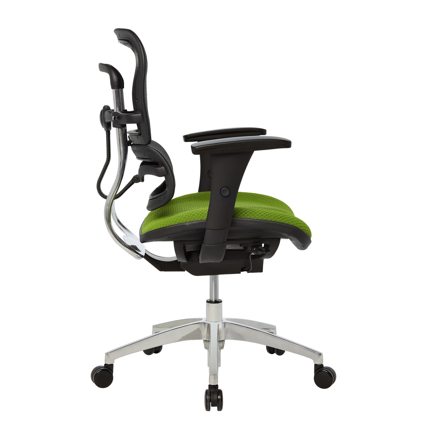 WorkPro 12000 Series Ergonomic Mesh/Premium Fabric Mid-Back Chair, Black/Lime, BIFMA Compliant - Image 5