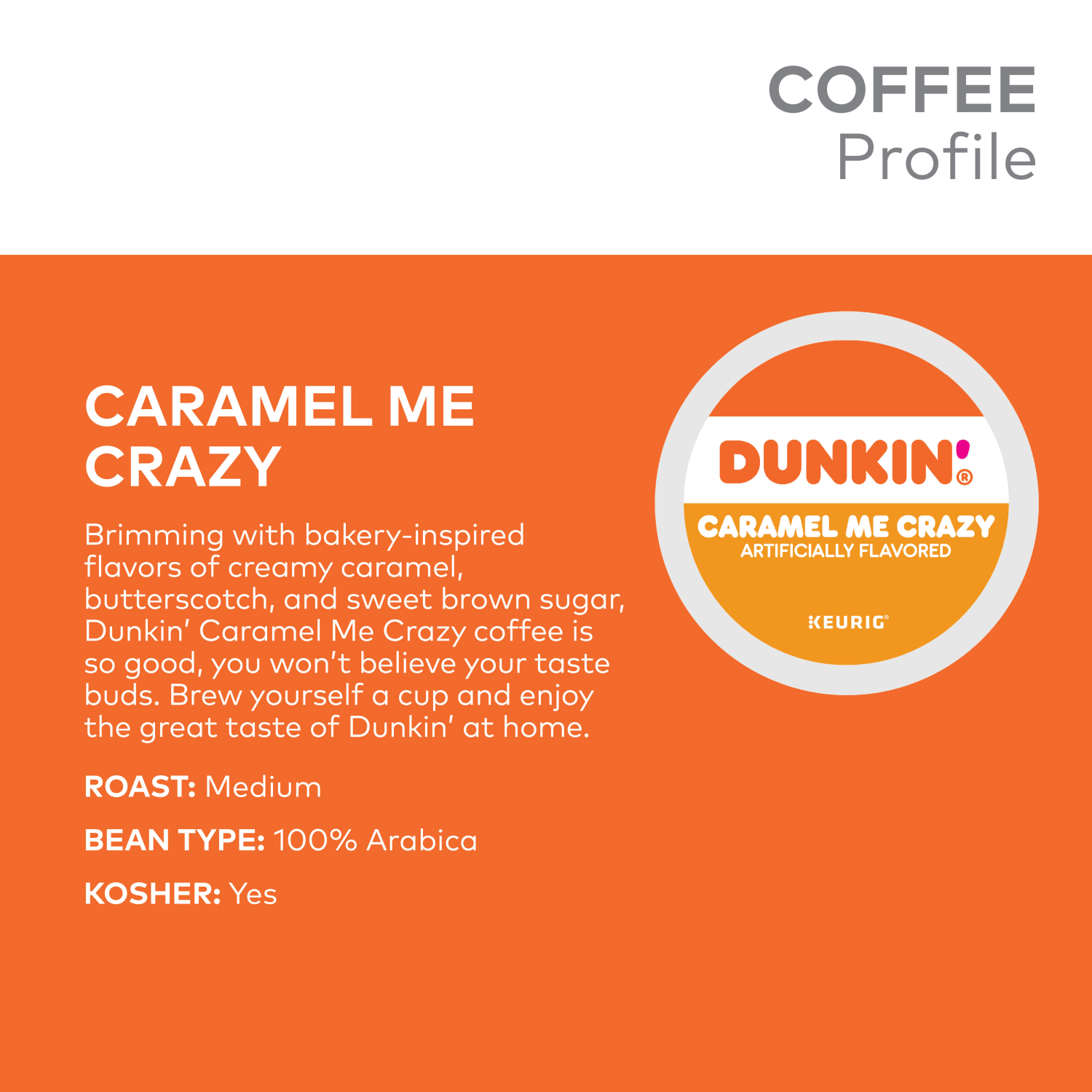 Dunkin Donuts Coffee K-Cup Pods, Caramel Me Crazy, Medium Roast, 22 Pods Per Box, Set Of 4 Boxes - Image 5