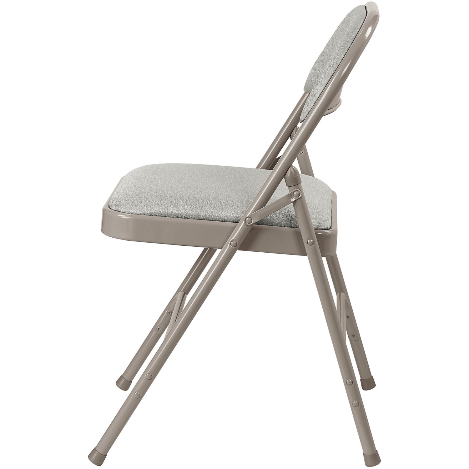 Lorell Padded Steel Folding Chairs Beige Set Of 4 Chairs PopularChairscom