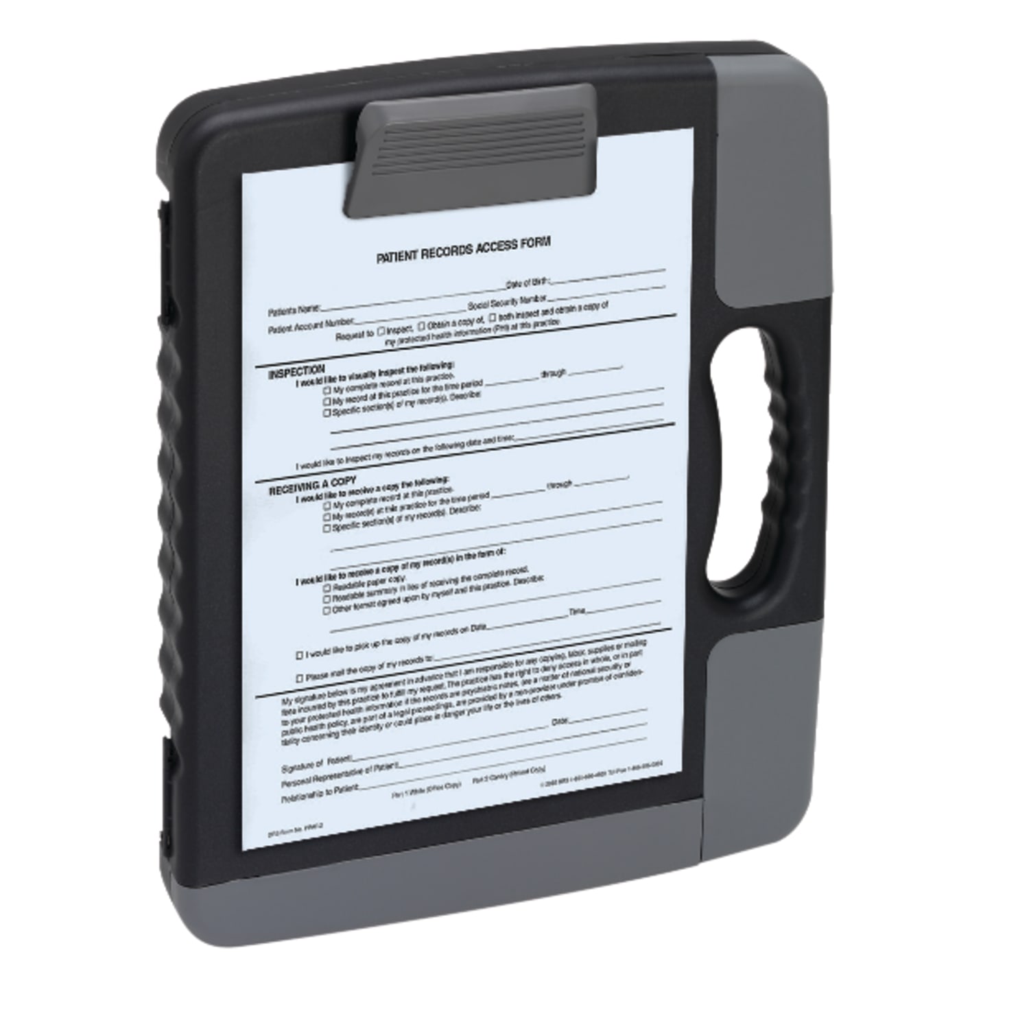 Office Depot Brand Portable Form Holder Storage Clipboard Case, 11-3/4in x 14-1/2in, Charcoal - Image 3