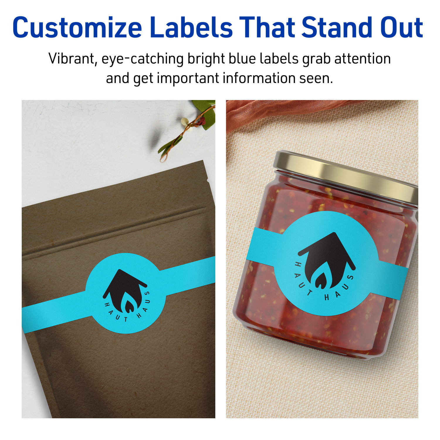 Avery Printable Labels With Sure Feed Technology, 94117-BBP20, Cigar, 2-3/8in x 8in, Matte Bright Blue, Pack of 60 - Image 4
