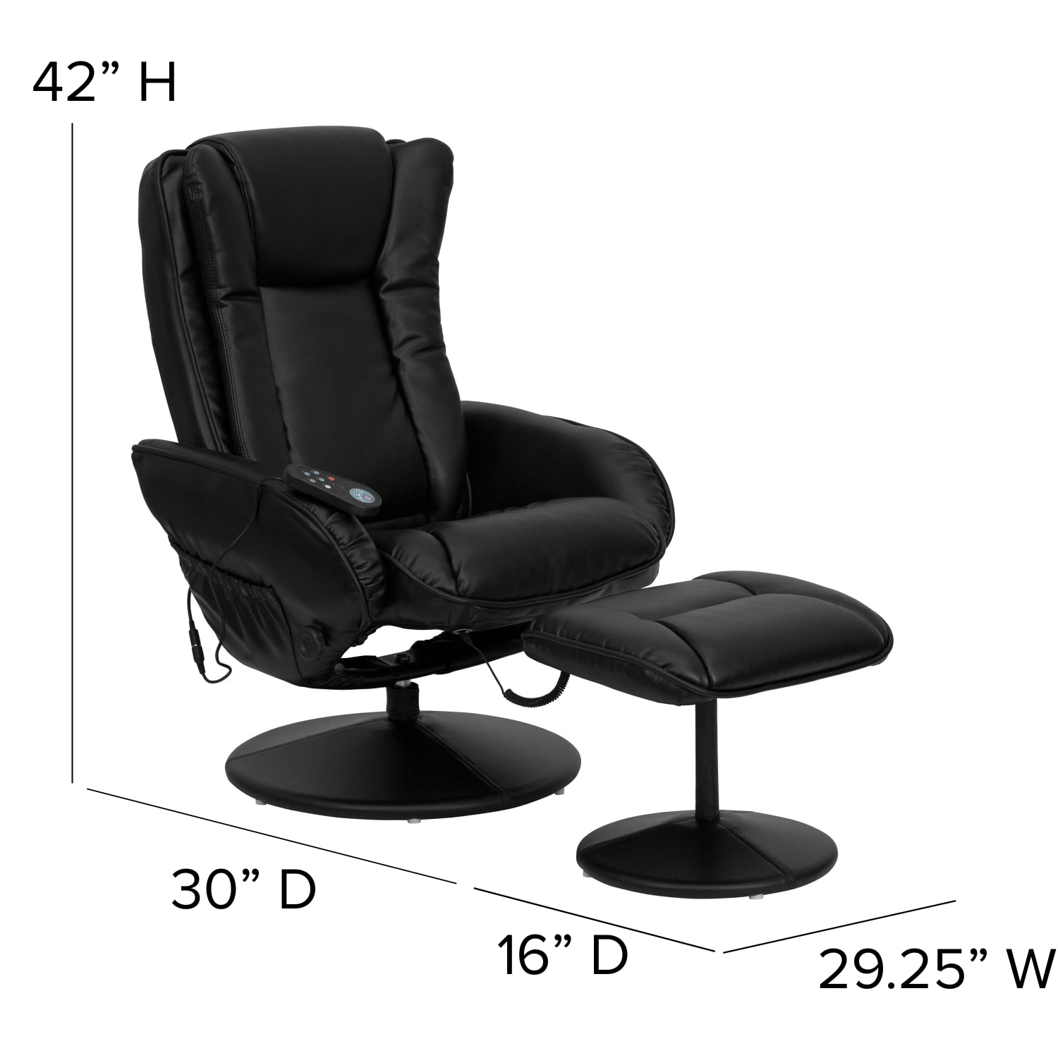 Flash Furniture MultiPosition Heated Massage Recliner With Ottoman Black PopularChairscom Flash Furniture Multi Position Heated Massage Recliner With Ottoman Black PopularChairscom