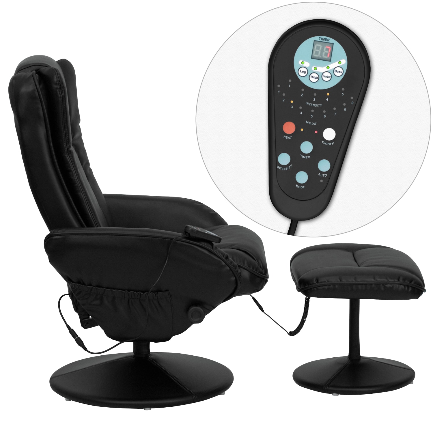 Flash Furniture MultiPosition Heated Massage Recliner With Ottoman Black PopularChairscom Flash Furniture Multi Position Heated Massage Recliner With Ottoman Black PopularChairscom