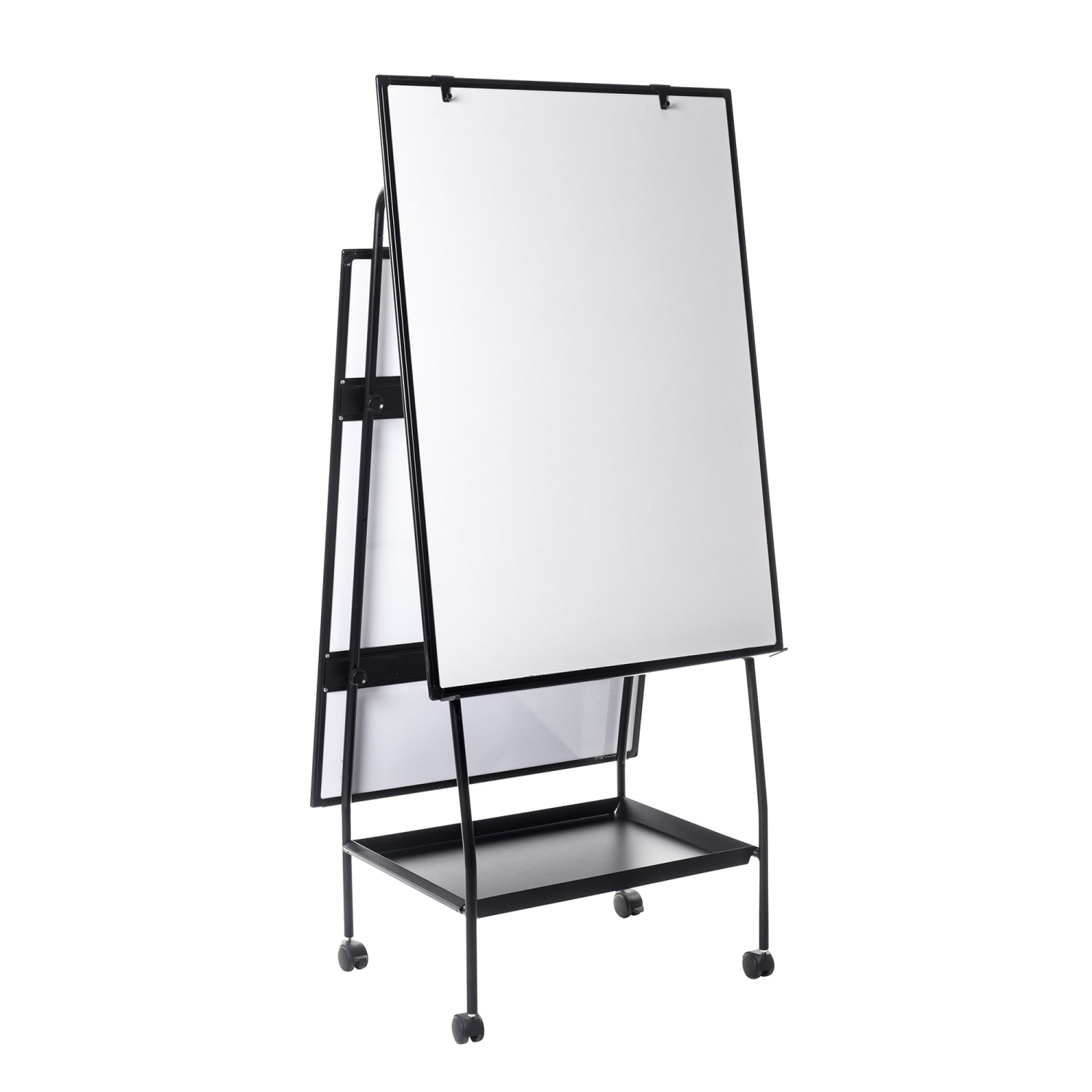 MasterVision Melamine Creation Station Mobile Non-Magnetic Dry-Erase Whiteboard Easel, 29 1/2in x 74 7/8in, Aluminum Frame With Black Finish - Image 3