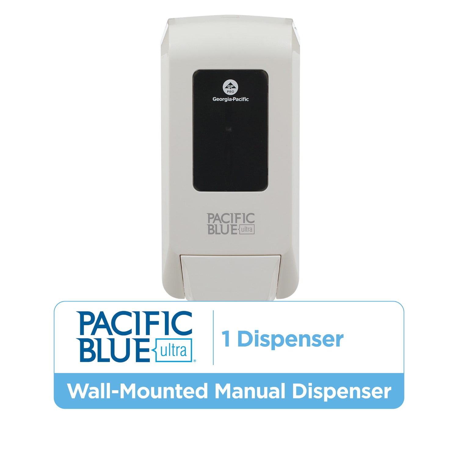 Pacific Blue Ultra by GP Pro Manual Soap Dispenser, 12 1/8inH x 6 3/16inW x 5 1/16inD, White - Image 3