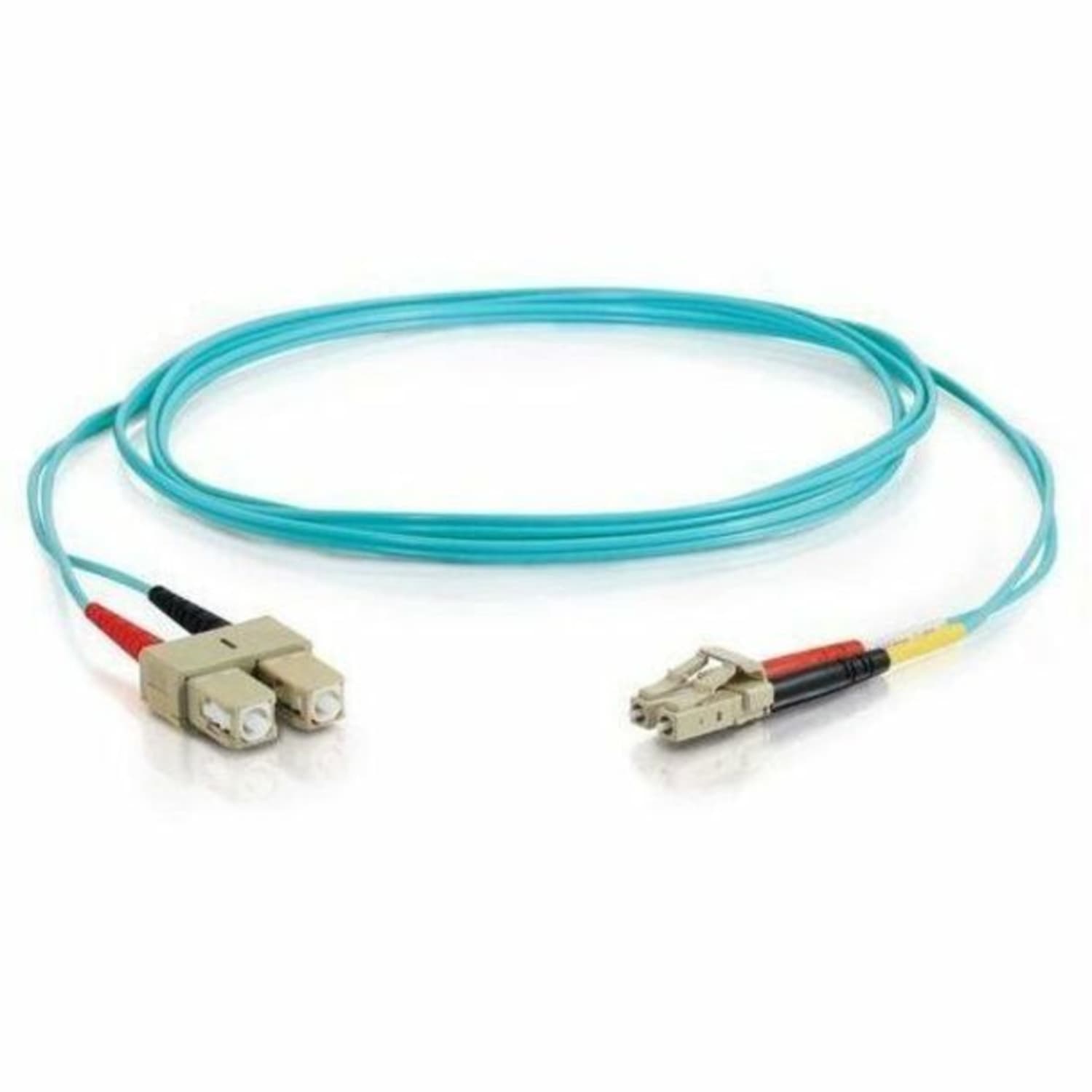 C2G 1m LC-SC 10Gb 50/125 Duplex Multimode OM3 Fiber Cable - Aqua - 3ft - Patch cable - LC multi-mode (M) to SC multi-mode (M) - 1 m - fiber optic - duplex - 50 / 125 micron - OM3 - aqua - Image 3