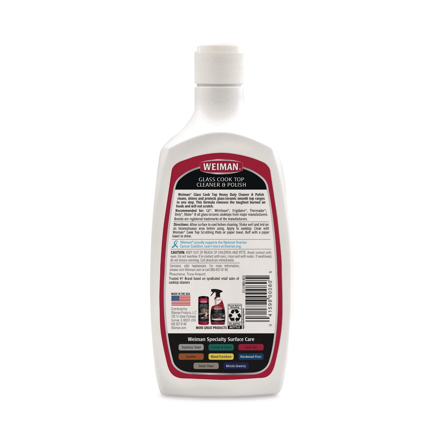 WEIMAN Glass Cook Top Cleaner and Polish, 20 oz, Squeeze Bottle, 6/CT - Image 4