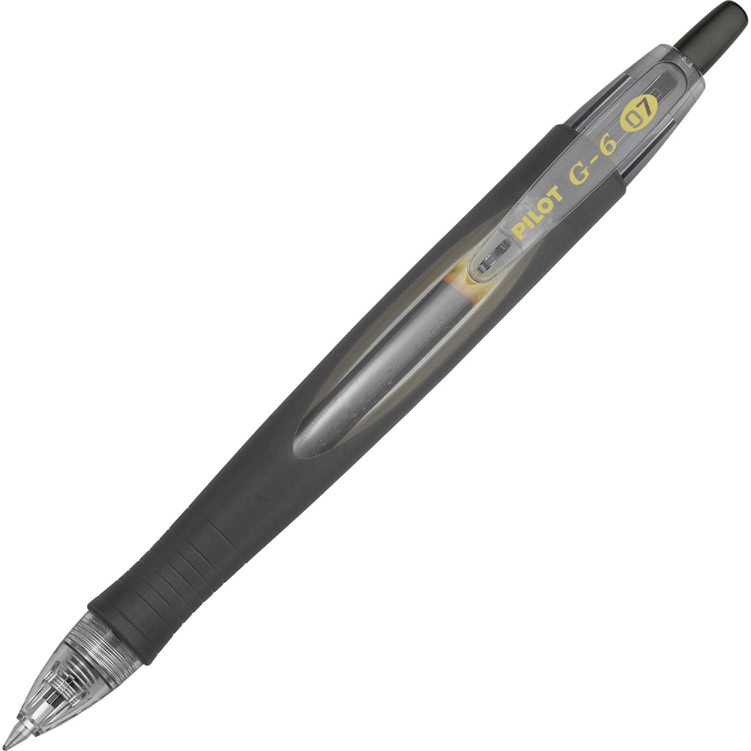 Pilot G-6 Retractable Gel Ink Rollerball Pens, Fine Point, 0.7 mm, Black Barrel, Black Ink, Pack Of 12 Pens - Image 3
