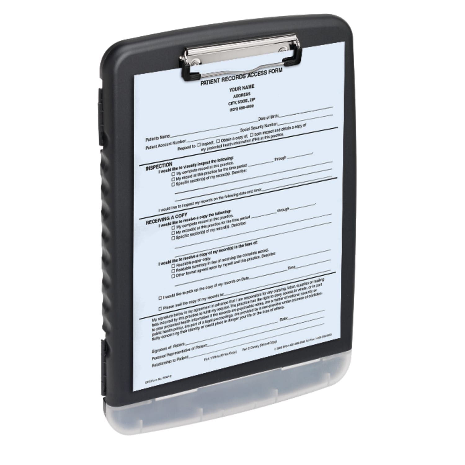 Office Depot Brand Form Holder Storage Clipboard Box, 10in x 14-1/2in, Charcoal - Image 3