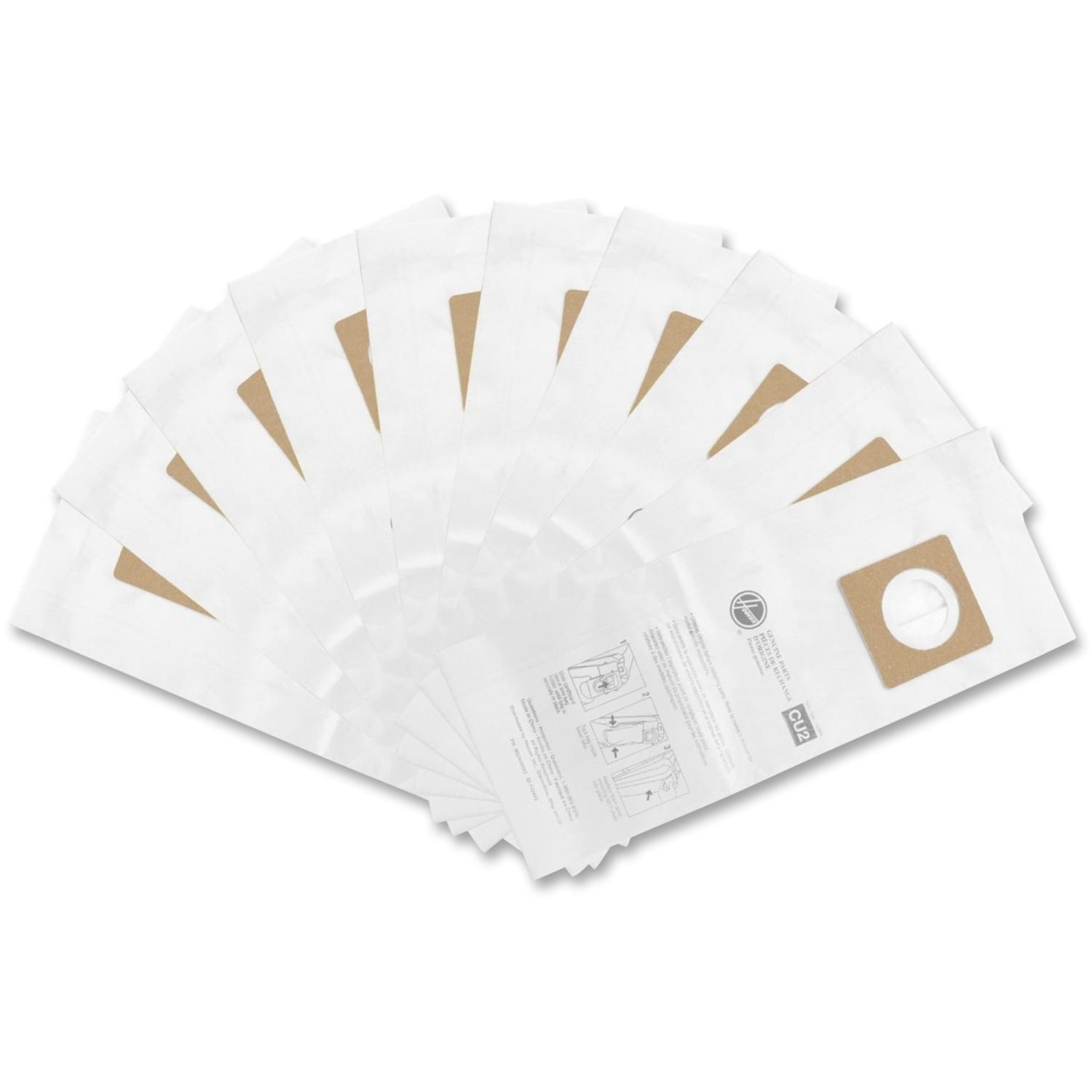 Hoover Commercial AH10143 HushTone Upright Vacuum Standard Refill Bags, 4 Qt, White, Pack Of 10 - Image 3