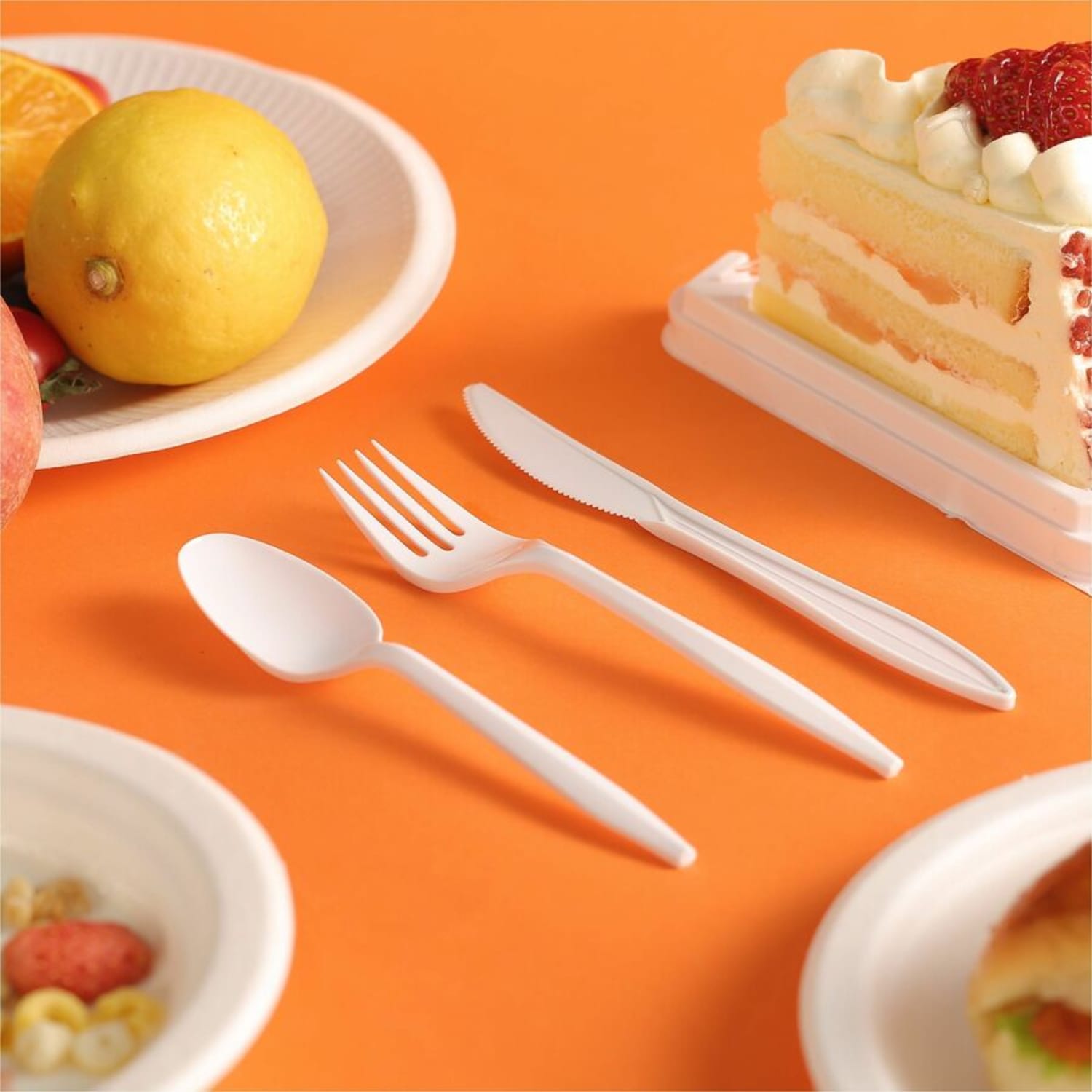 Genuine Joe 6-Piece Fork/Knife/Spoon Utensil Kit - 250 Piece(s) - Cutlery Set - 1 x Spoon - 1 x Fork - 1 x Knife - Disposable - Polypropylene - White - 250 / Carton - Image 3