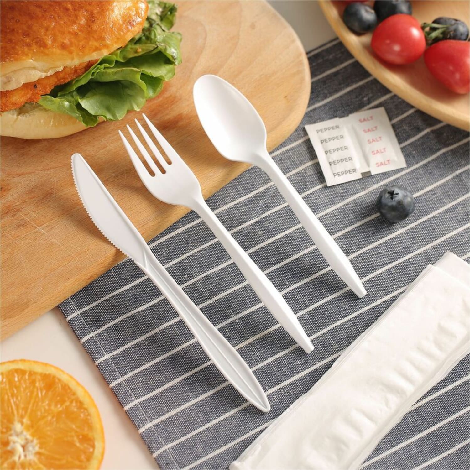 Genuine Joe 6-Piece Fork/Knife/Spoon Utensil Kit - 250 Piece(s) - Cutlery Set - 1 x Spoon - 1 x Fork - 1 x Knife - Disposable - Polypropylene - White - 250 / Carton - Image 4