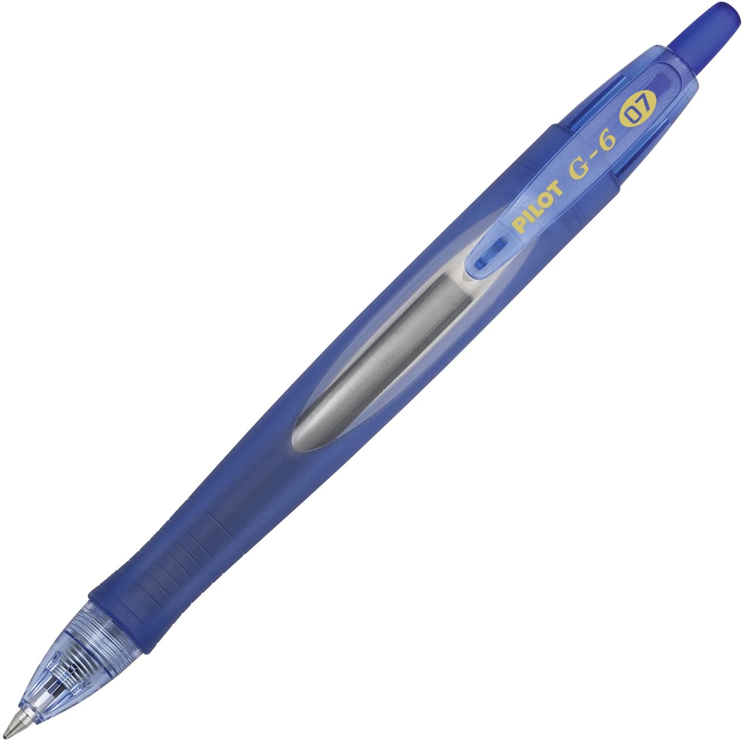 Pilot G-6 Retractable Gel Ink Rollerball Pens, Fine Point, 0.7 mm, Blue Barrel, Blue Ink, Pack Of 12 - Image 4