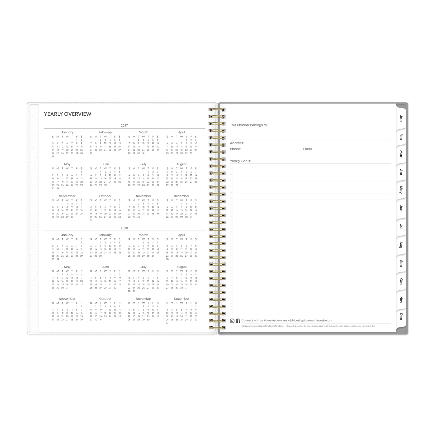 2027 Blue Sky Sophie Frosted Weekly/Monthly Planning Calendar, 8.5x11, 0%, PP, Jan-Dec, RY27 - Image 6