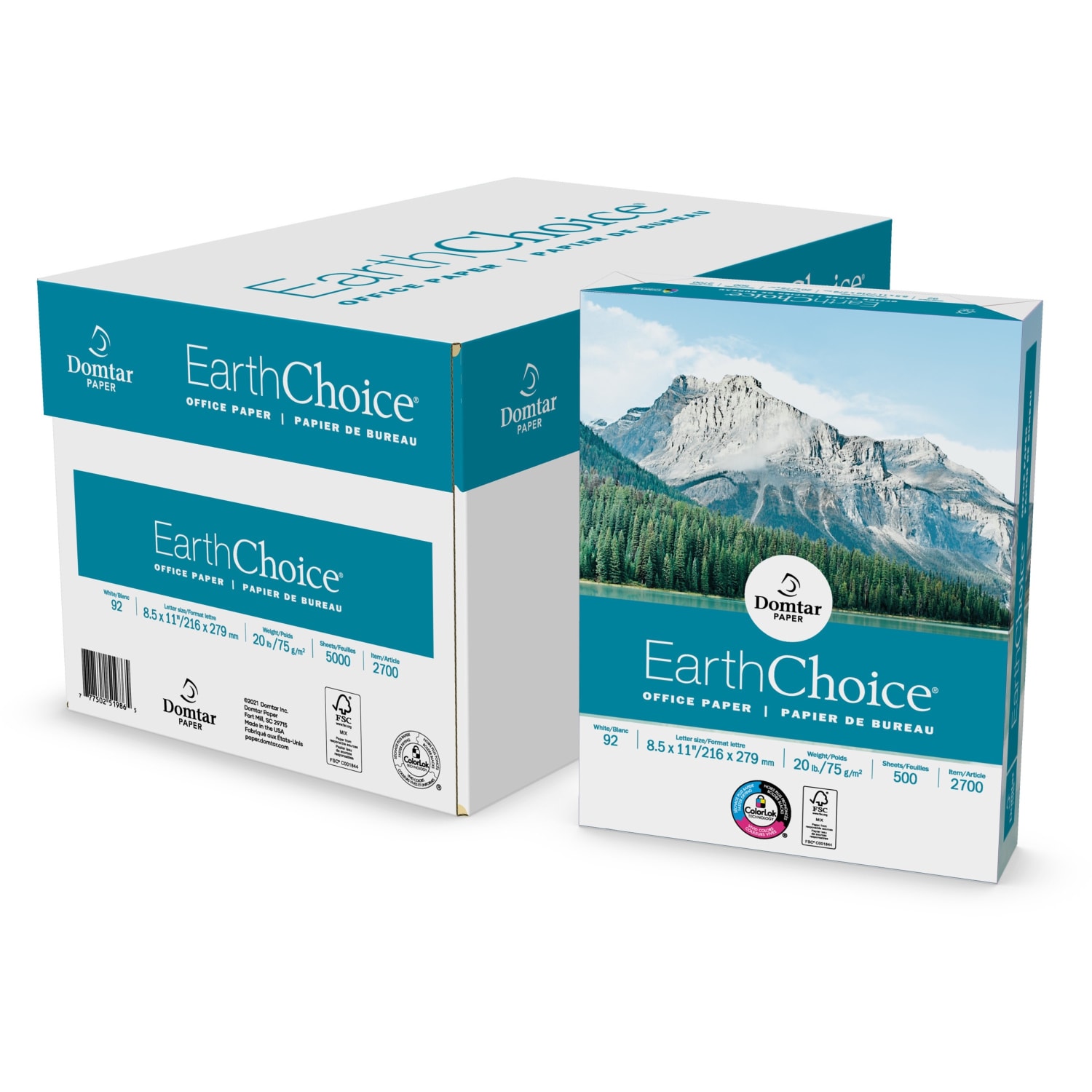 Domtar EarthChoice Office Multi-Use Printer & Copy Paper, 10 Reams, White, Letter (8.5in x 11in), 5000 Sheets Per Case, 20 Lb, 92 Brightness - Image 5