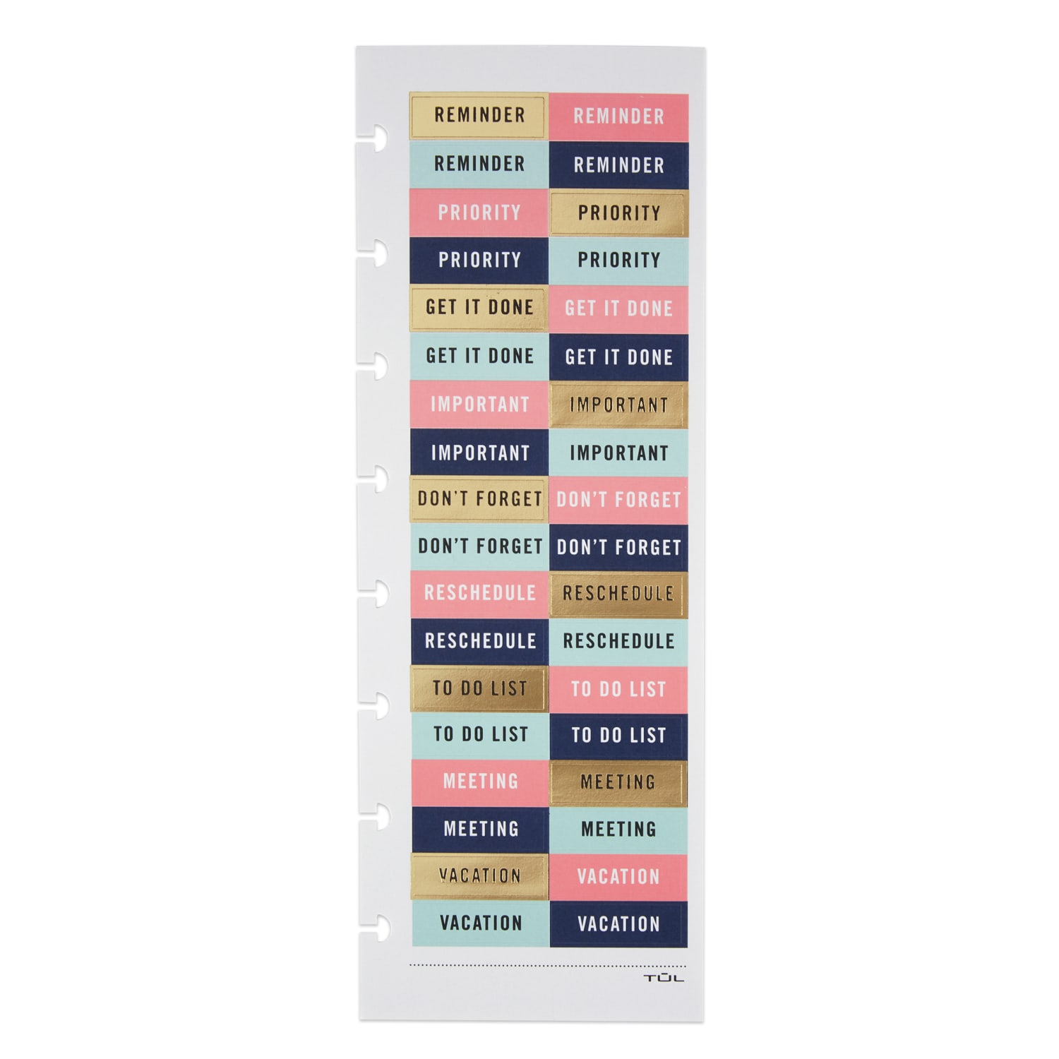 TUL Discbound Notebook Sticker Sheets, 3in x 8-1/2in, Assorted, 10 Sheets, 2 Sheets of 5 Designs - Image 3