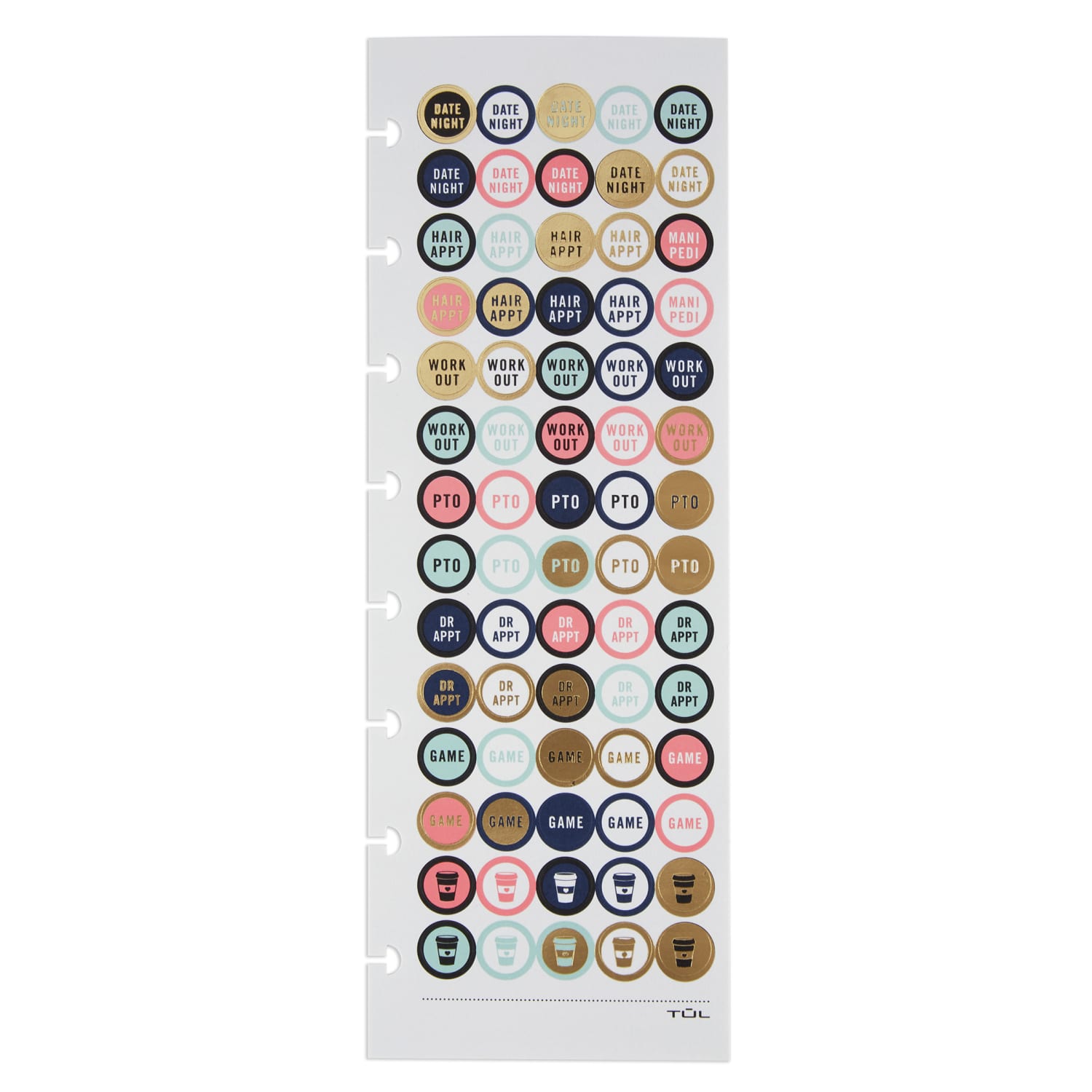 TUL Discbound Notebook Sticker Sheets, 3in x 8-1/2in, Assorted, 10 Sheets, 2 Sheets of 5 Designs - Image 4