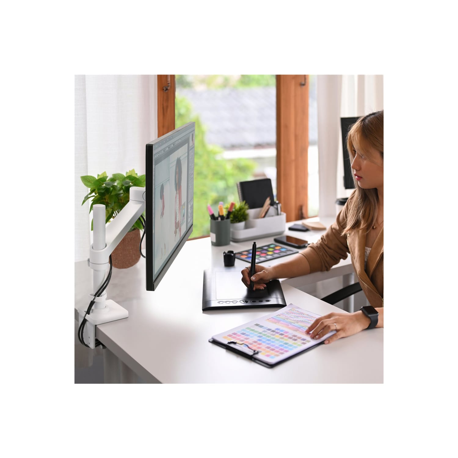 Ergotron Mounting Arm for Monitor - White - Image 4