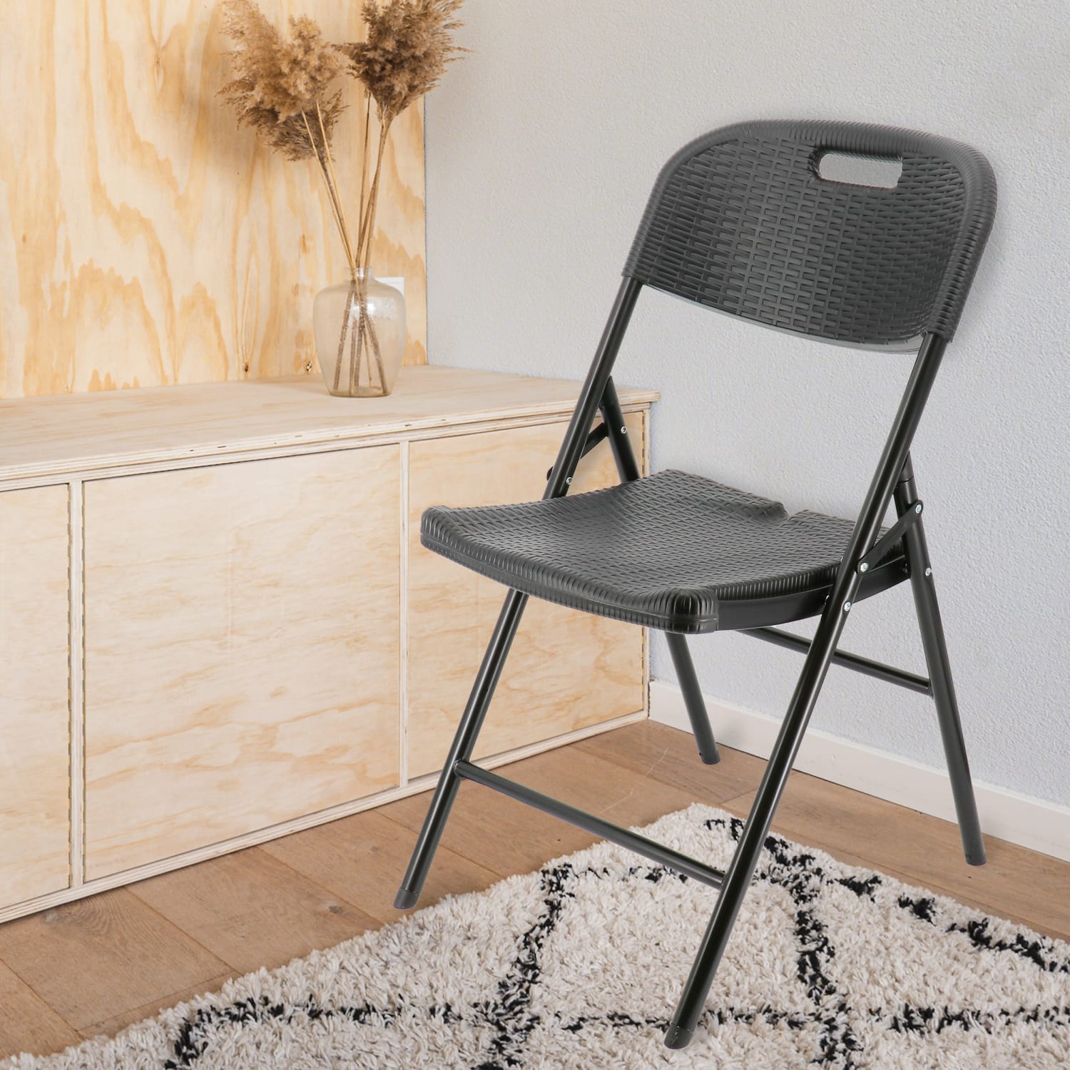 Elama Indoor And Outdoor Rattan Folding Chairs Black Pack Of 4 Chairs PopularChairscom Elama Indoor And Outdoor Rattan Folding Chairs Black Pack Of 4 Chairs PopularChairscom