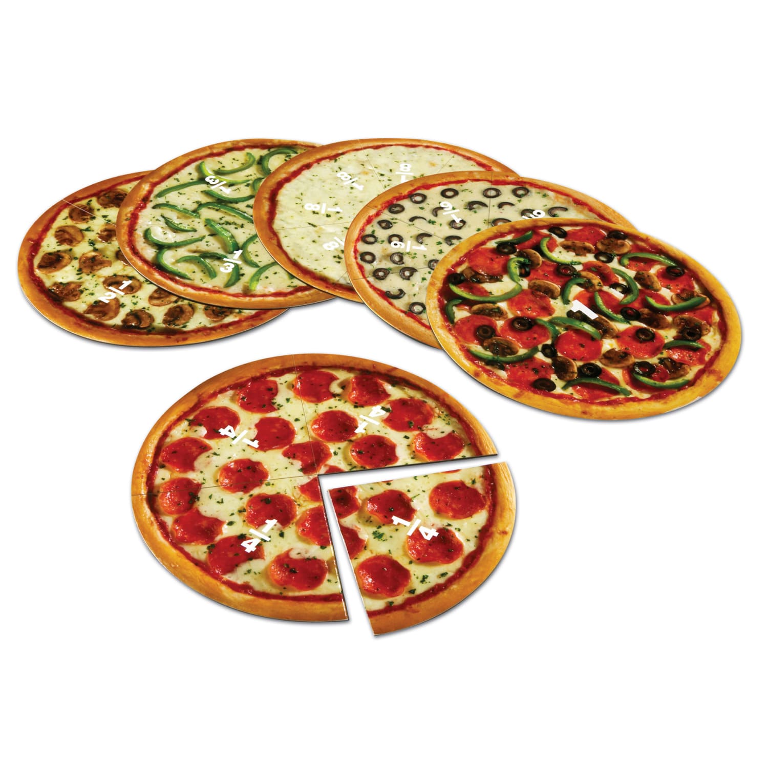 Learning Resources Magnetic Pizza Fraction Set, Pack Of 6 - Image 3