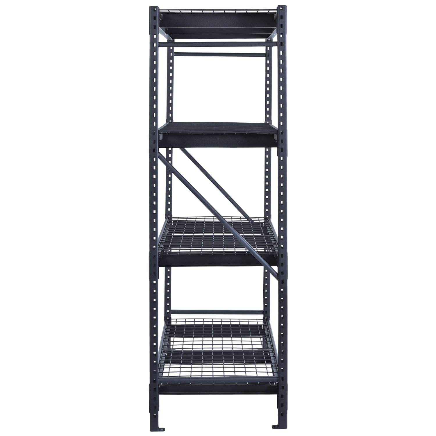 Edsal Muscle Rack Heavy Duty Welded Steel Storage Rack With Wire Decking, 4-Shelf, 72inH x 77inW x 24inD, Black - Image 5