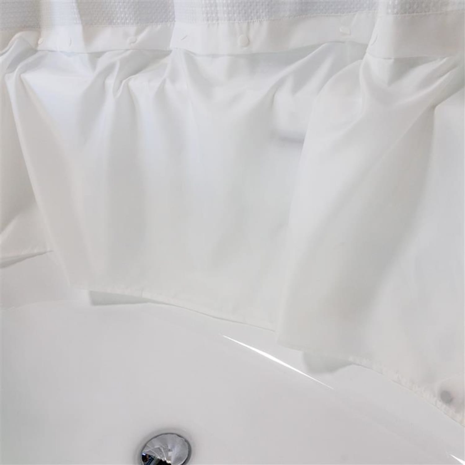 23 Threads Snap-In Shower Curtain Liner, GRS Polyester, White, 70in x 21in, Case of 12