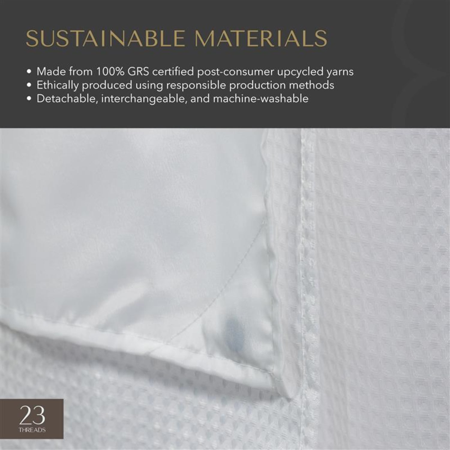 23 Threads Snap-In Shower Curtain Liner, GRS Polyester, White, 70in x 21in, Case of 12 - Image 5