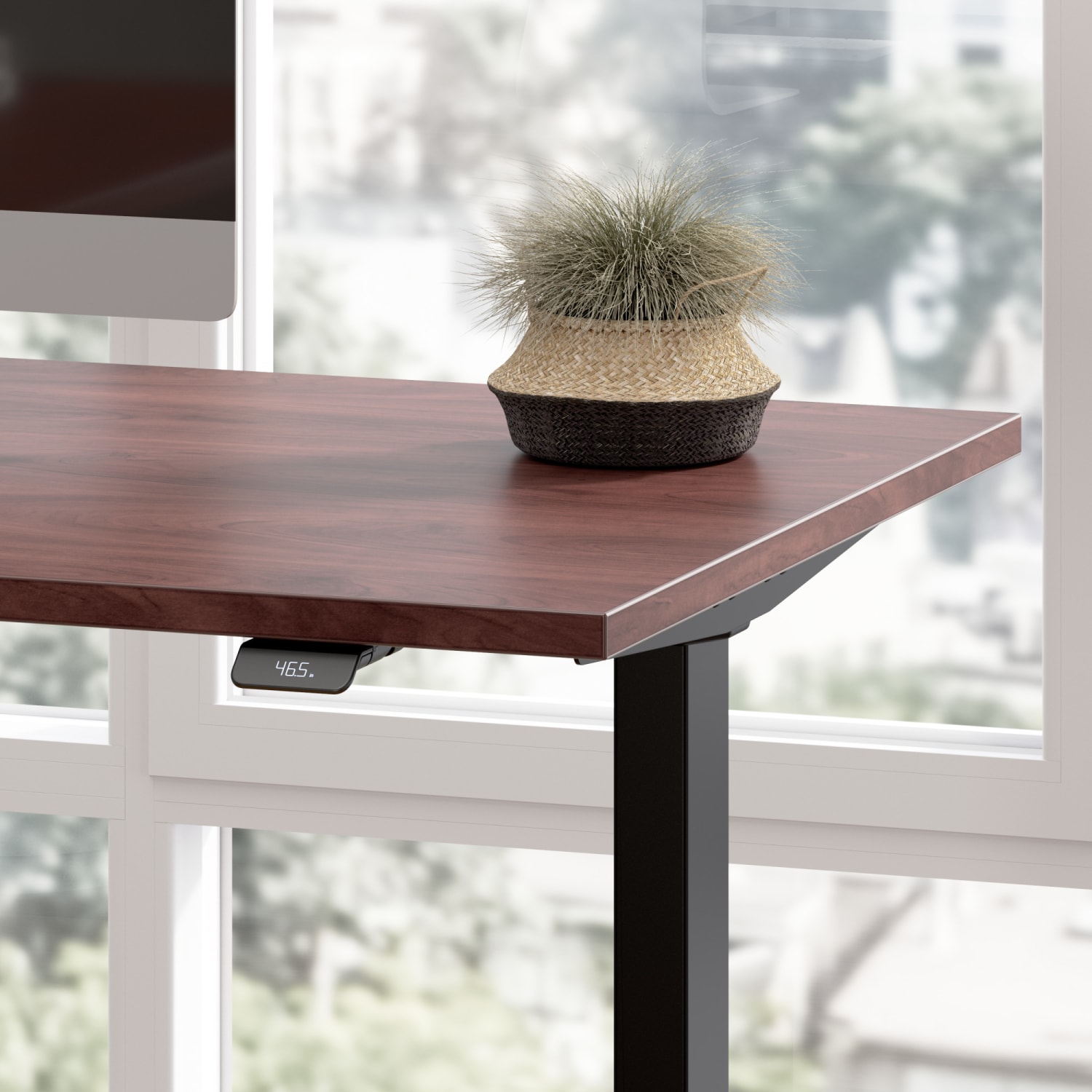Bush Business Furniture Move 40 Series Electric 48inW x 24inD Electric Height-Adjustable Standing Desk, Hansen Cherry/Black, Standard Delivery - Image 5