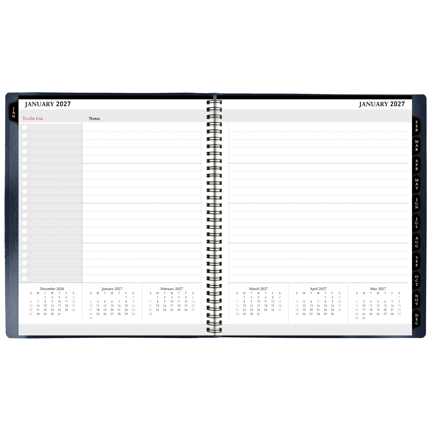 Office Depot Brand Monthly Planner, 9in x 11in, Navy, January 2027 to January 2028, OD71071727 - Image 4