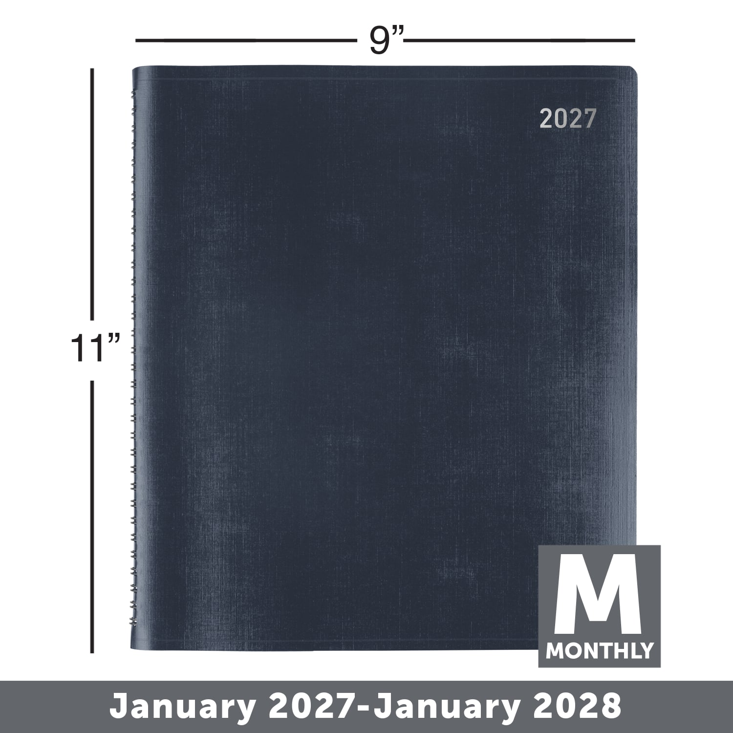 Office Depot Brand Monthly Planner, 9in x 11in, Navy, January 2027 to January 2028, OD71071727 - Image 5