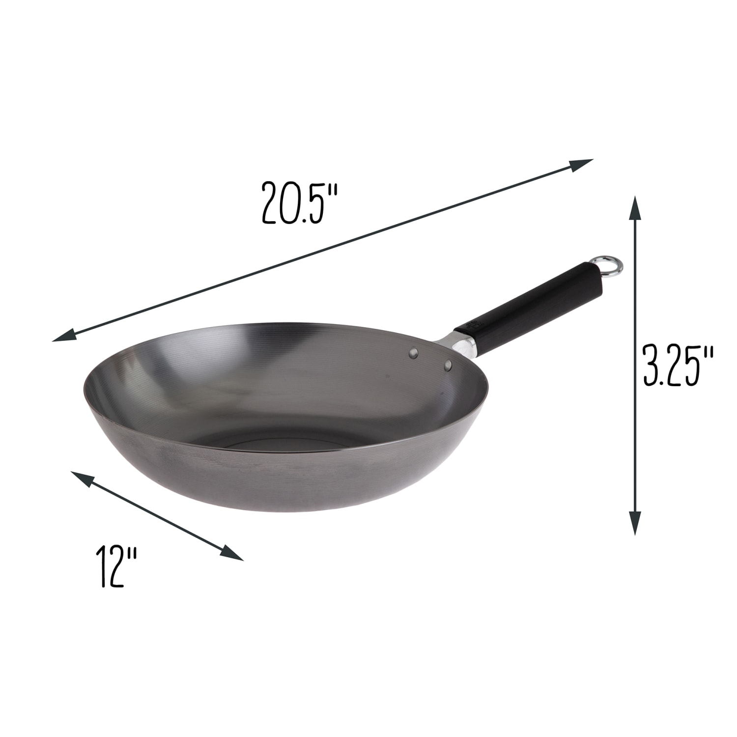 Joyce Chen Professional Series Carbon Steel Stir Fry Pan With Phenolic Handle, 12in, Black - Image 5